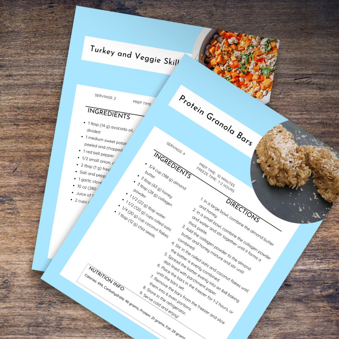 Two meal recipe cards from the Inflammation Reset plan, showcasing recipe variety and detail