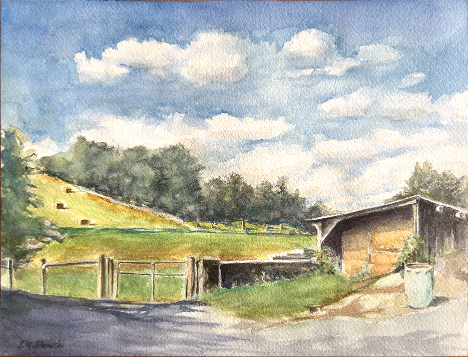 Kuerner Shed Harvest Vista, 
10x8" $300 with archival mat and mount