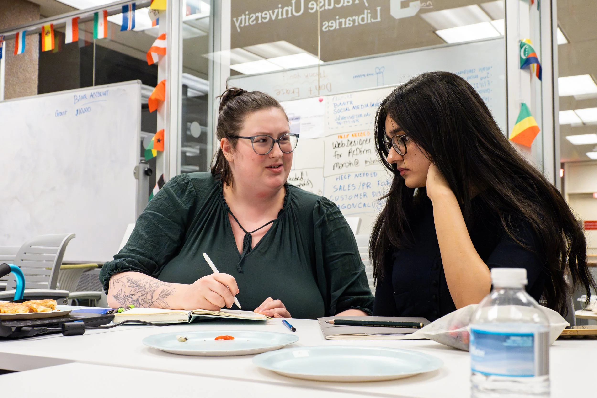 Mentor and student in discussion