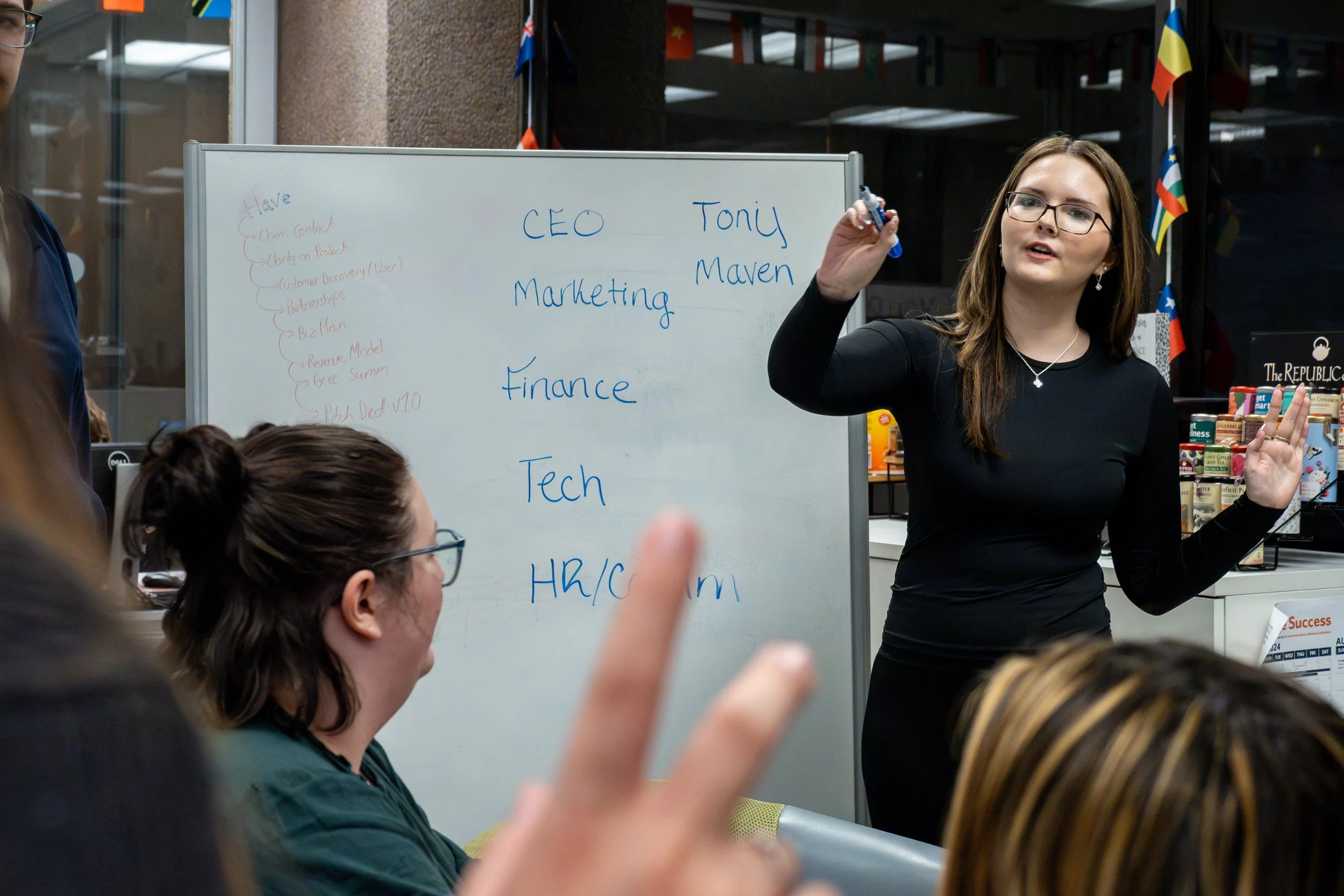 Facilitator leading a whiteboard session