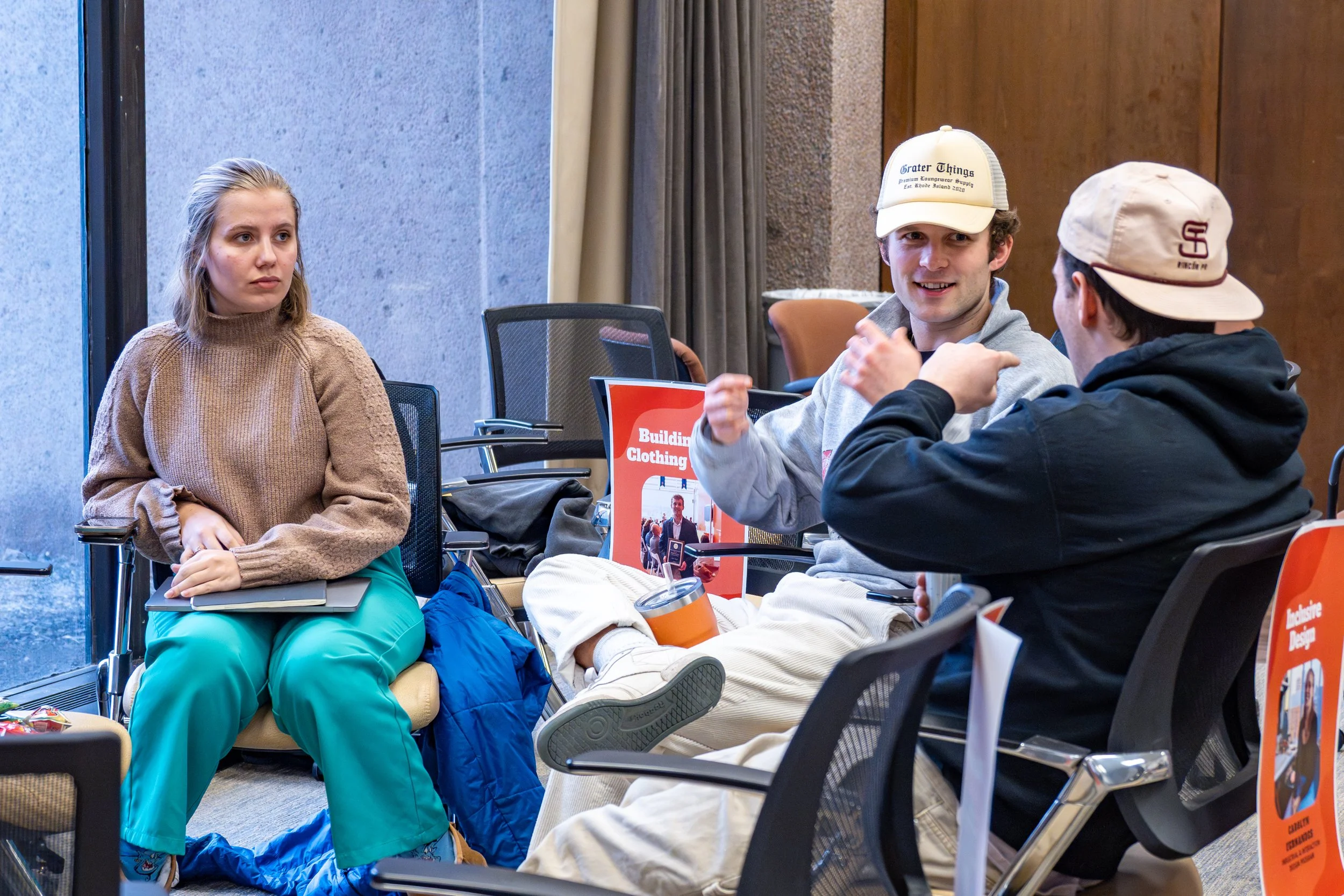 Students discussing entrepreneurship