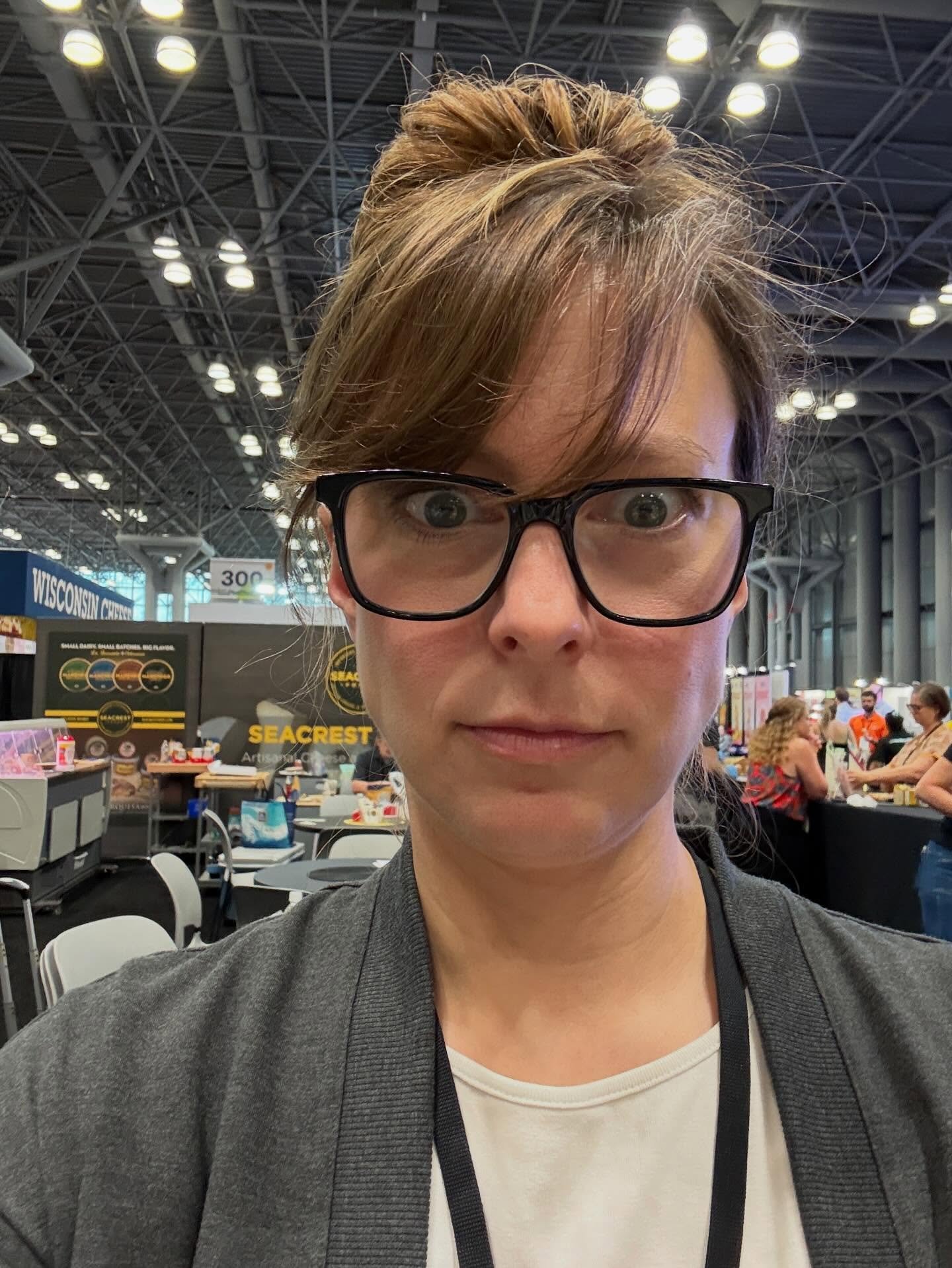 This is a goofy picture but I&rsquo;m gonna share it because it&rsquo;s kind of how I feel about having three of our cheeses (Pawlet, Rupert, and Oxbow) debuting at @murrayscheese counters. (That would be delighted disbelief.) 

Also, as ridiculous a