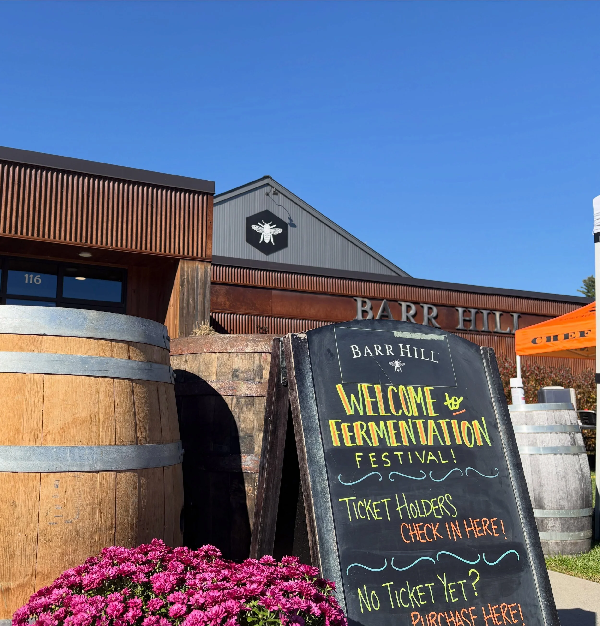 Not a bad way to spend a gloriously gorgeous Sunday. Come on over to @barrhillgin for Fermentation Festival today!