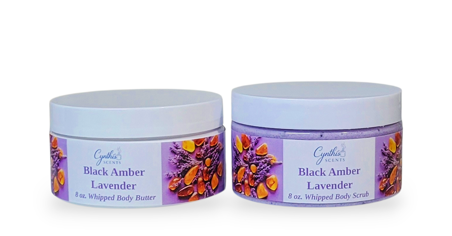 Black Amber Lavender Body Butter and Sugar Scrub