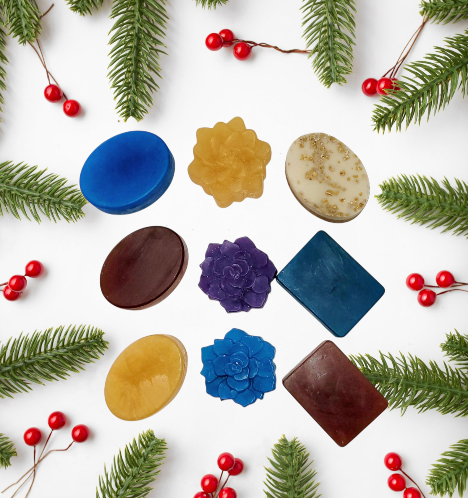 Assorted handmade shea butter, aloe or honey oats soap bars