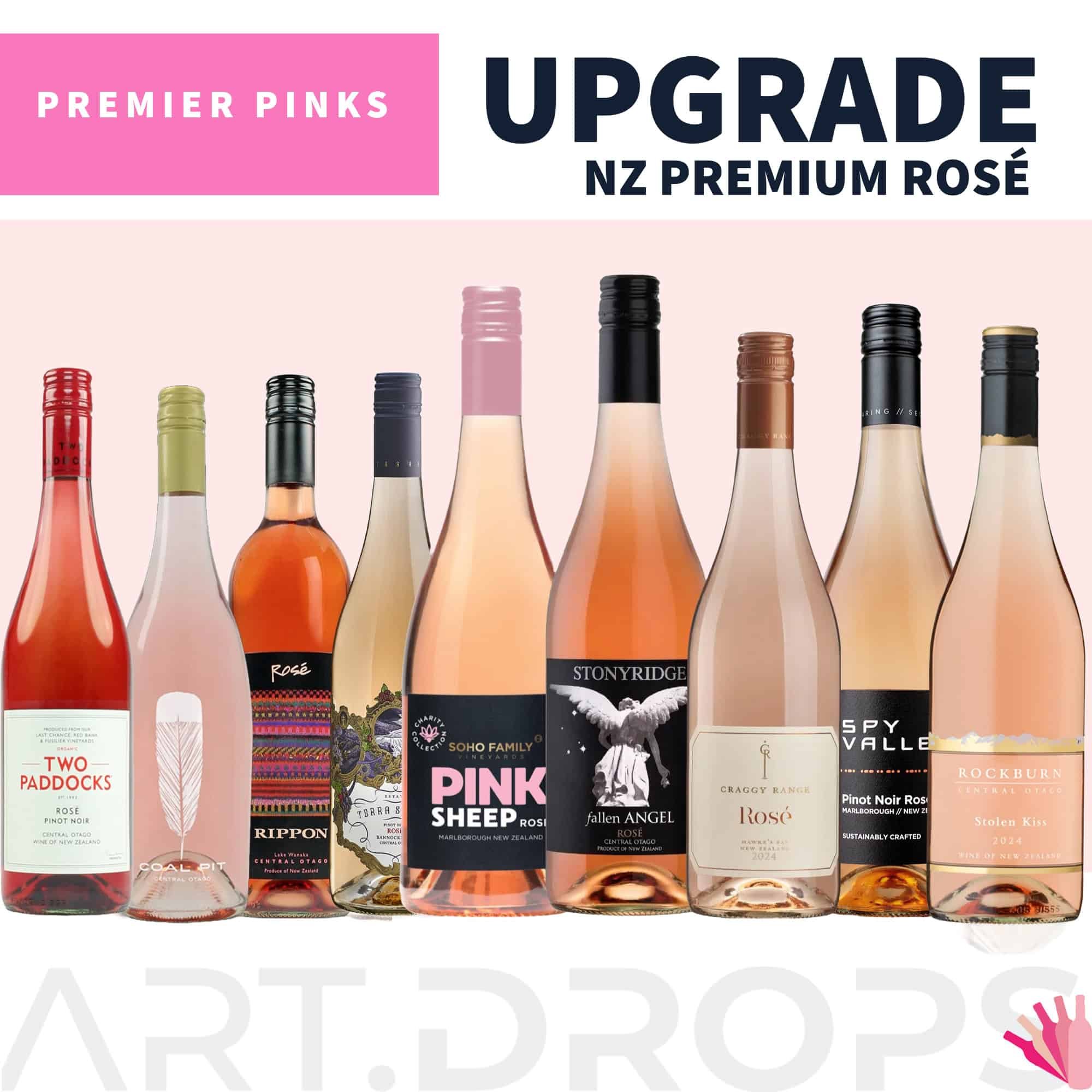 Premier Pinks Rosé Collection with 9 bottles New Zealand premium rosé wine