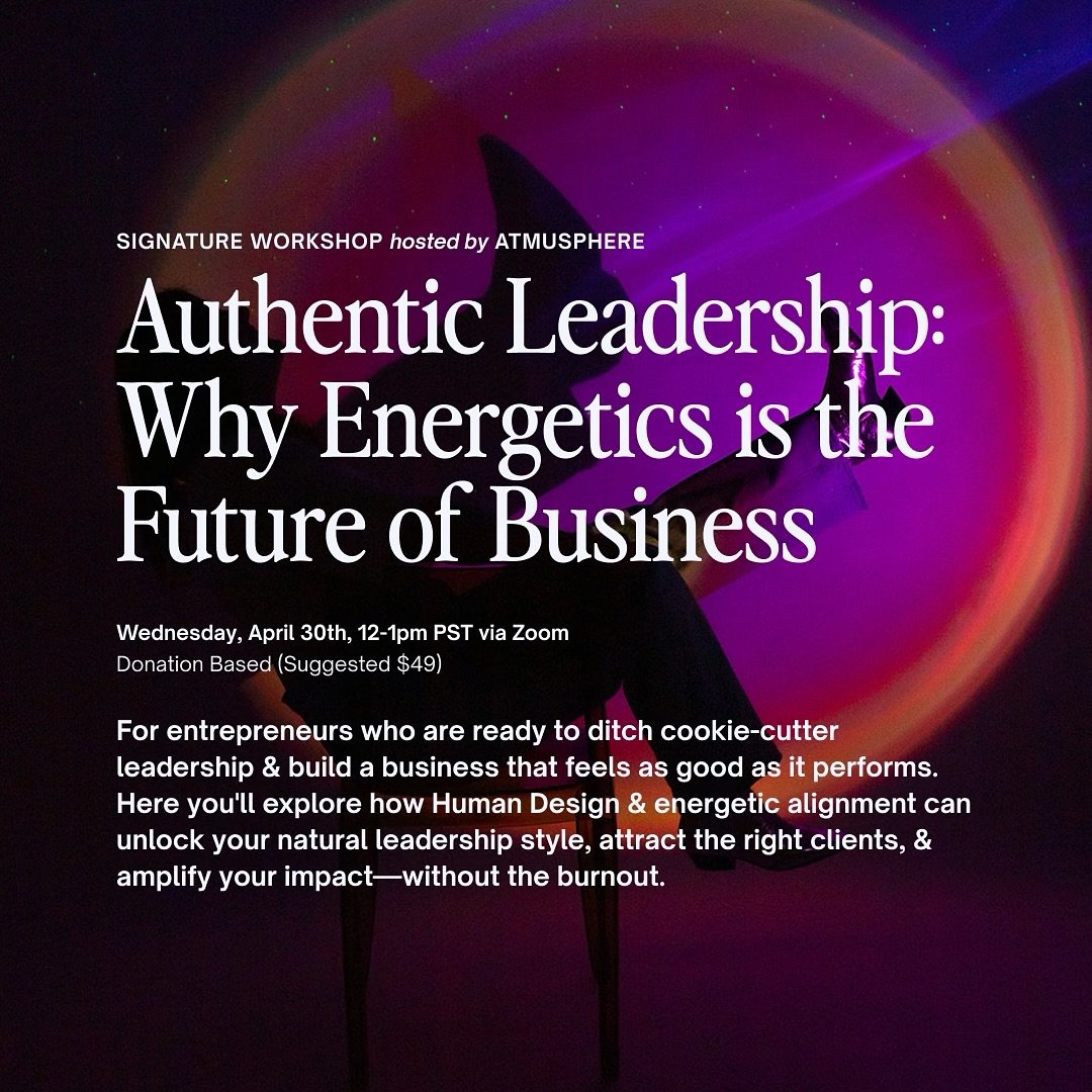 ❤️&zwj;🔥Unlock Your Most Authentic Leadership❤️&zwj;🔥

Tired of burnout and business models that don&rsquo;t fit? It&rsquo;s time to activate the leadership that starts with being more YOU. Eeks!

Join me for Authentic Leadership: Why Energetics is