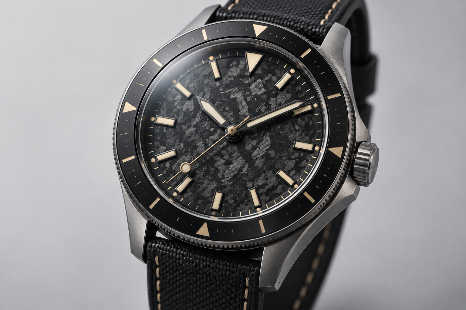 AI-generated conceptual illustration of a generic patterned watch dial and metallic case details, not an actual product.