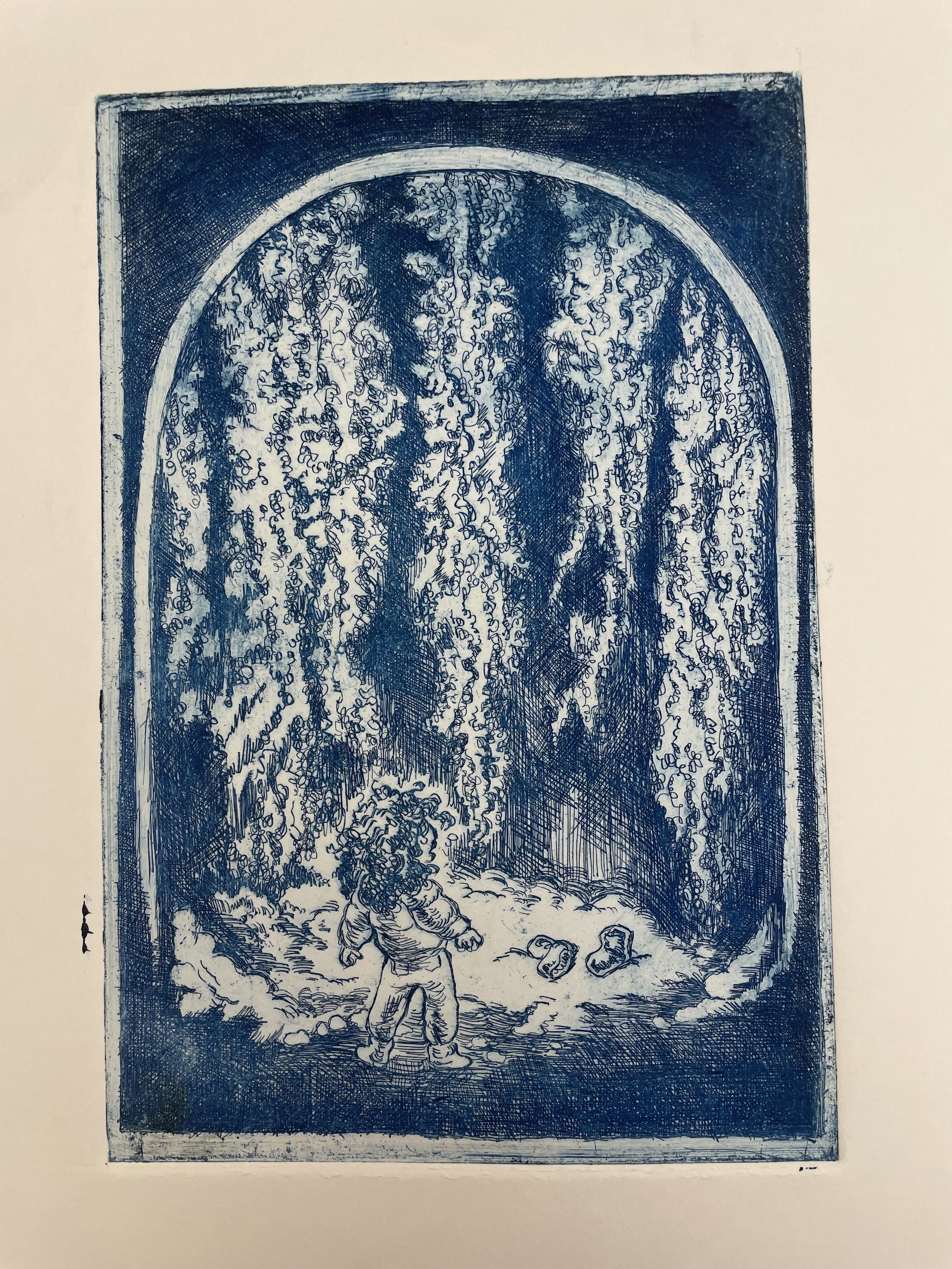 Louisiana Snowstorm - Intaglio, 6 x 9"