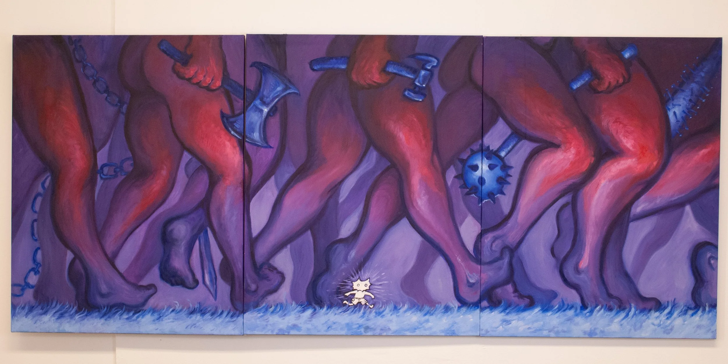 The Monumental March, Triptych, 24 x 54"