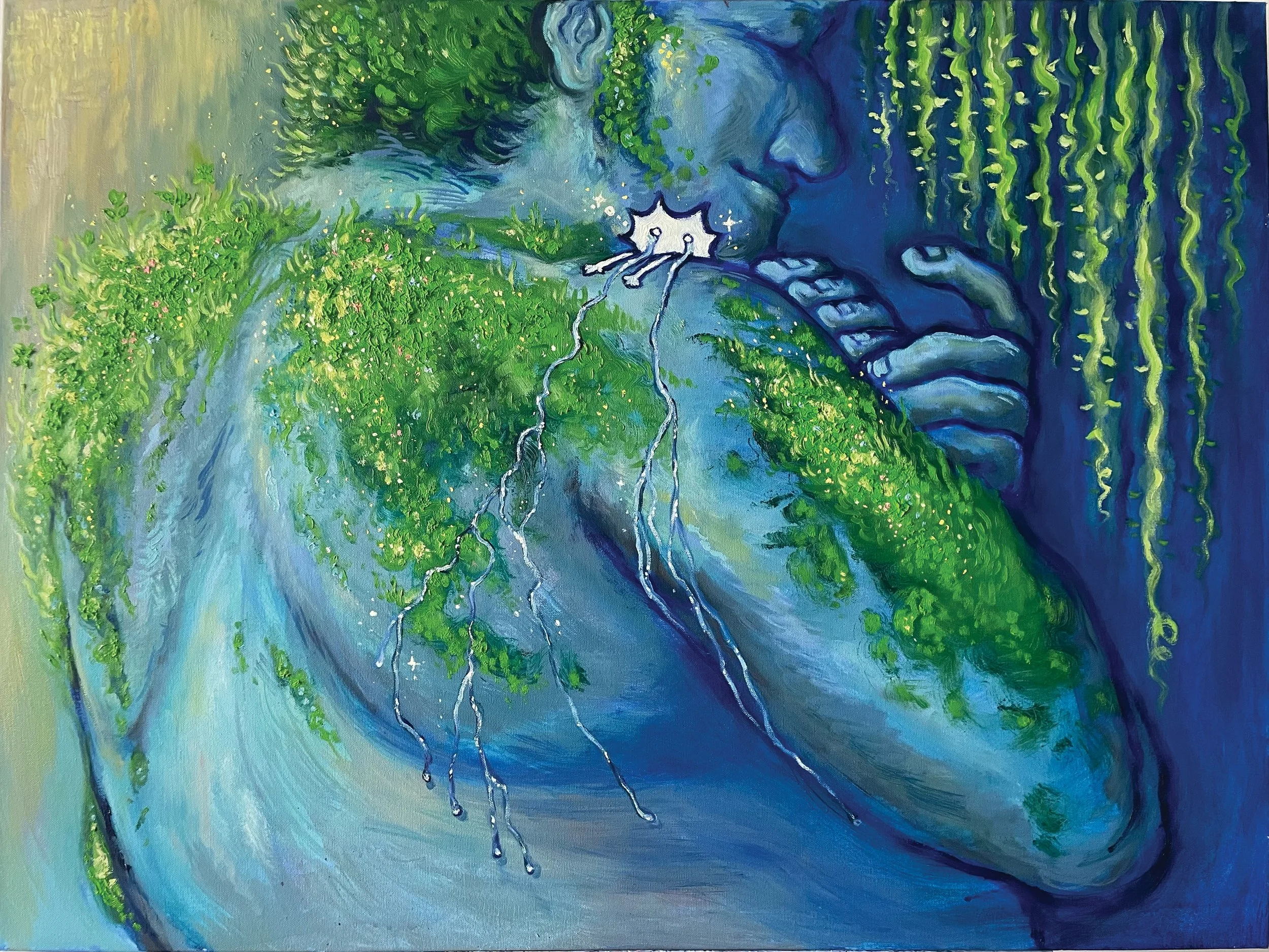 Male Intimate, Oil on Canvas, 30 x 40"