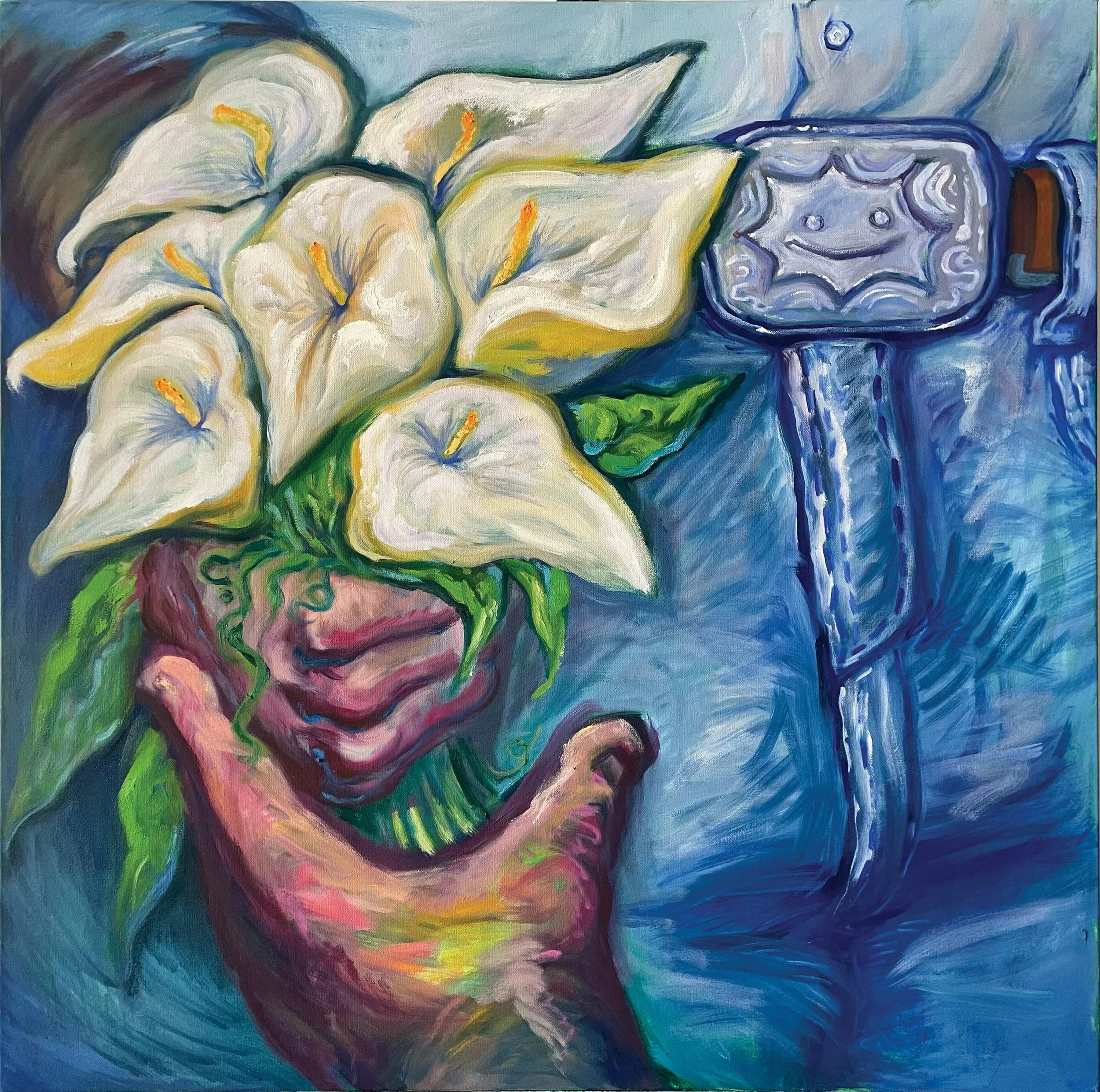 Bloom 4 You, Oil on Canvas, 36 x 36"