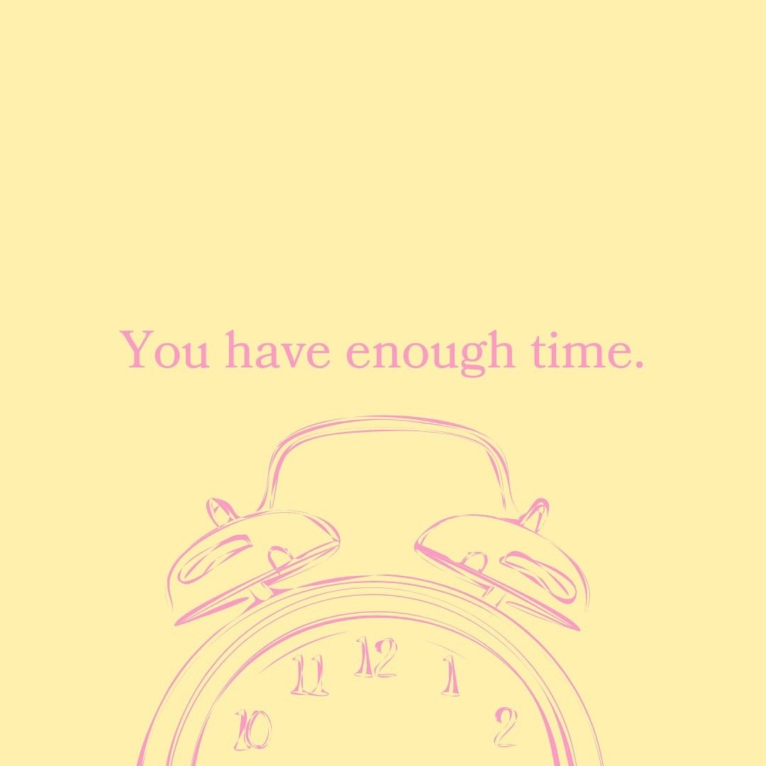 Midterms may be here, but so is the reminder that we have more time than we realize. Take a deep breath, there&rsquo;s enough time to crush those exams and nurture yourself. Be gentle with yourself ✨💛

Design: @emmiecaplan 
Content: @kkendallsolomon