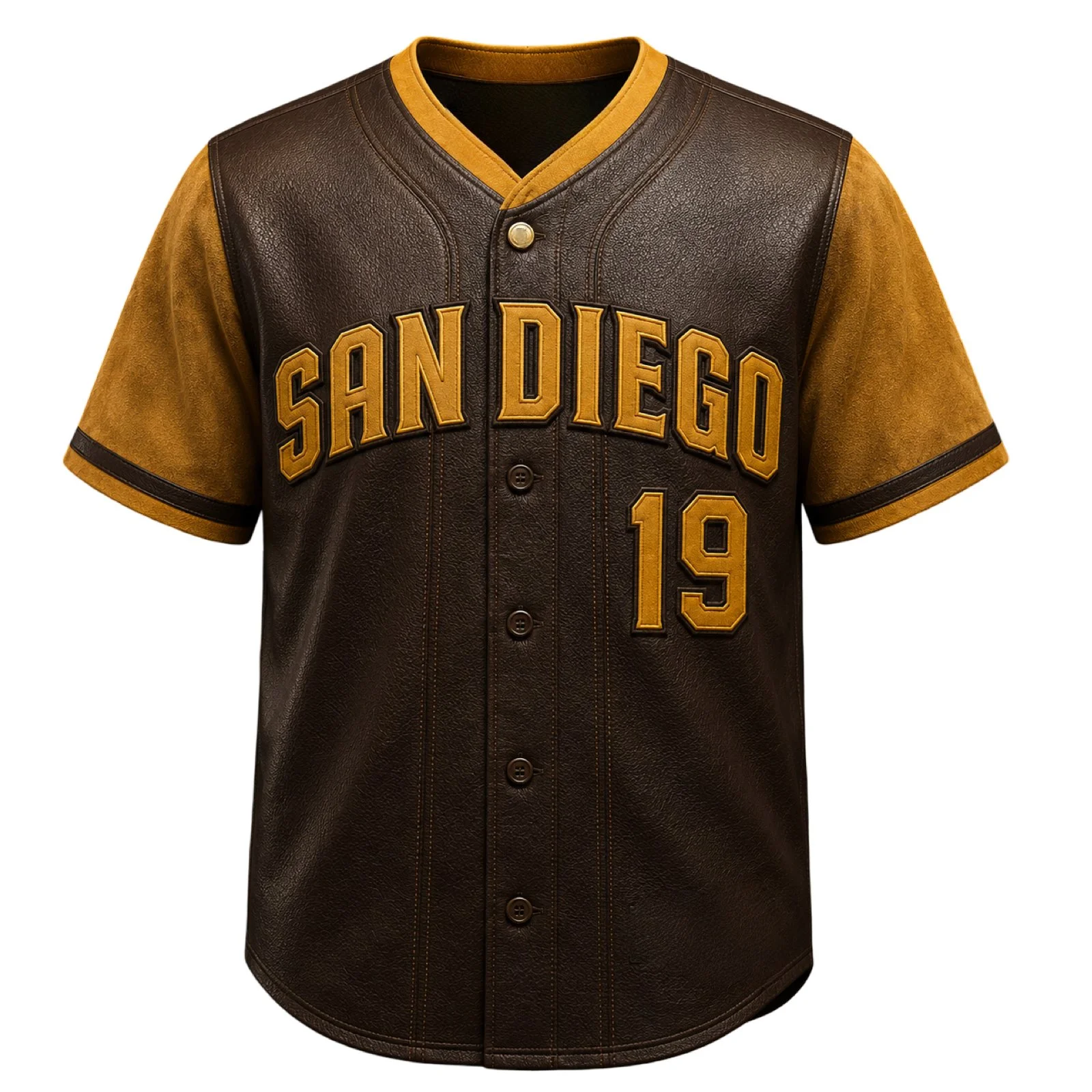 Bungee Leather Baseball Jersey: San Diego