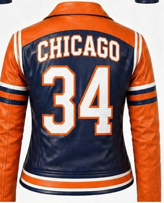 Chicago Motorcycle Jacket Orange Back.jpeg