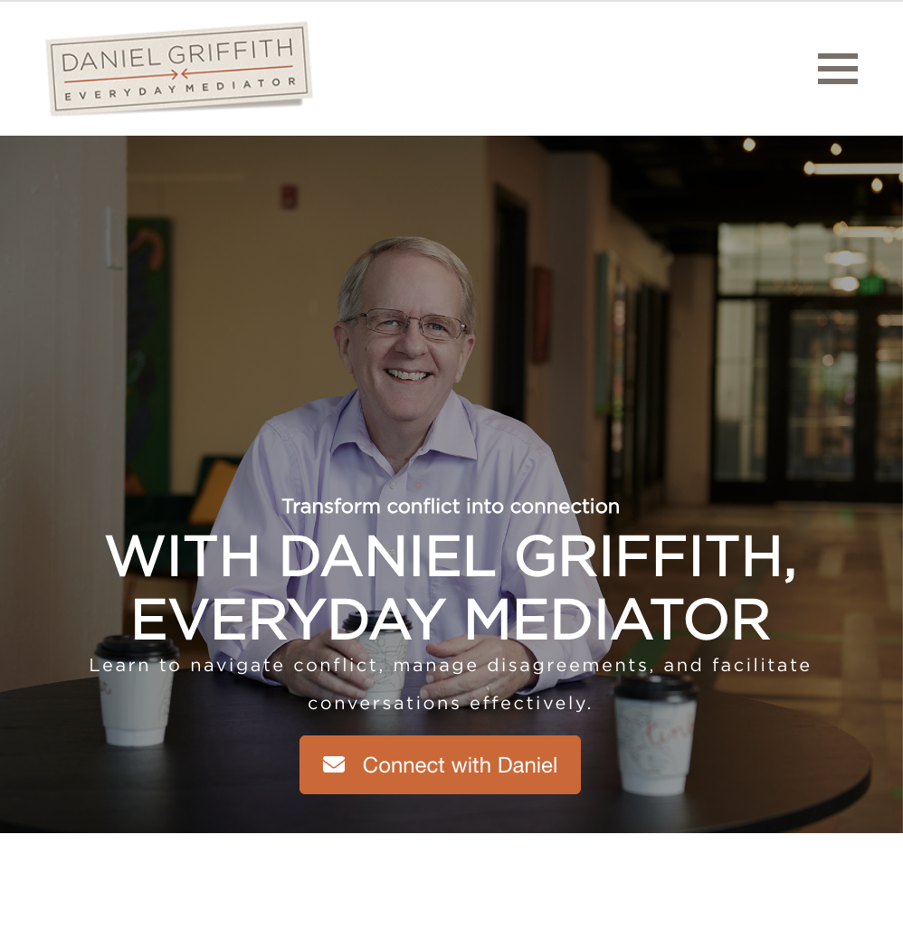 A screenshot of Daniel Griffith's website