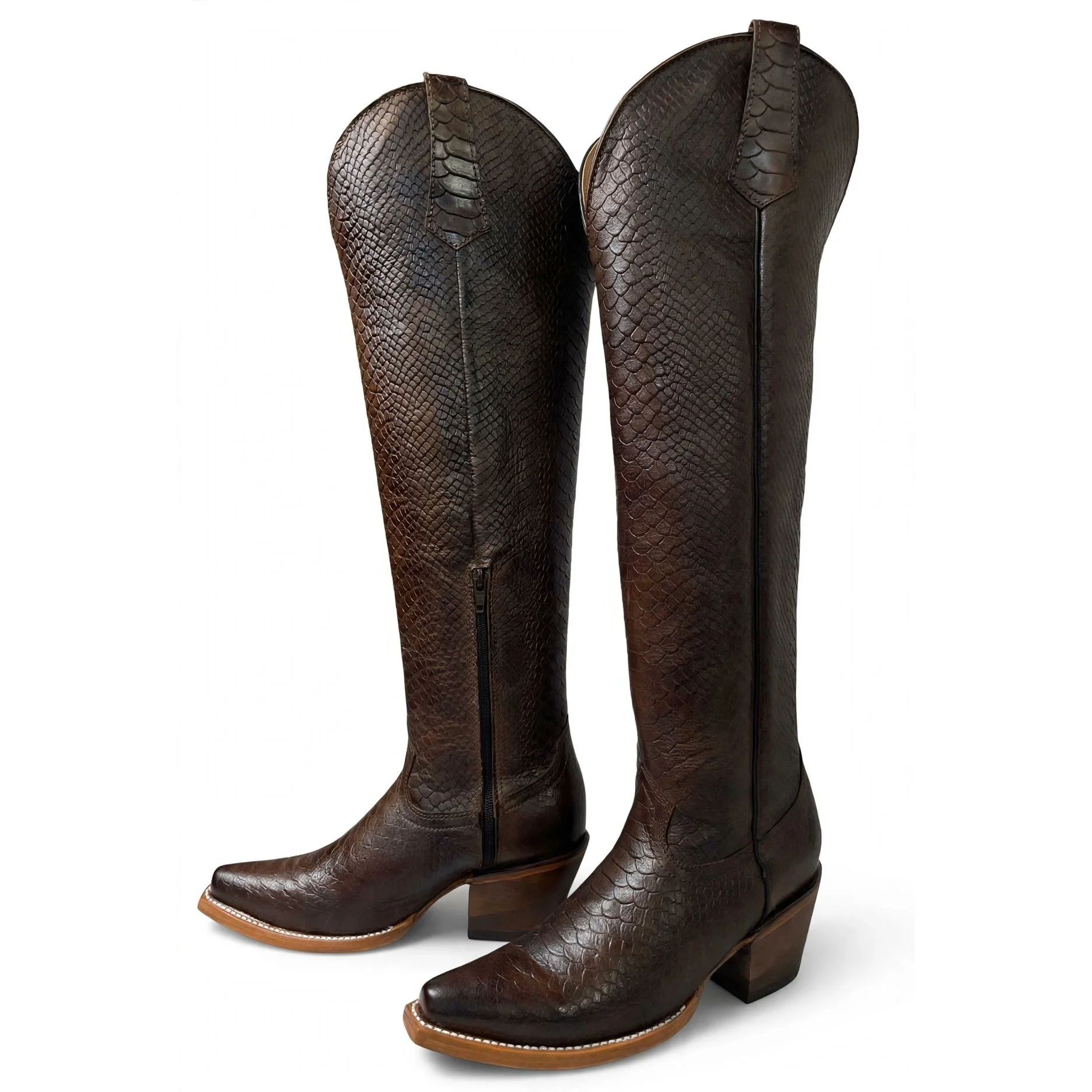 Knee High - Brown Python (print)