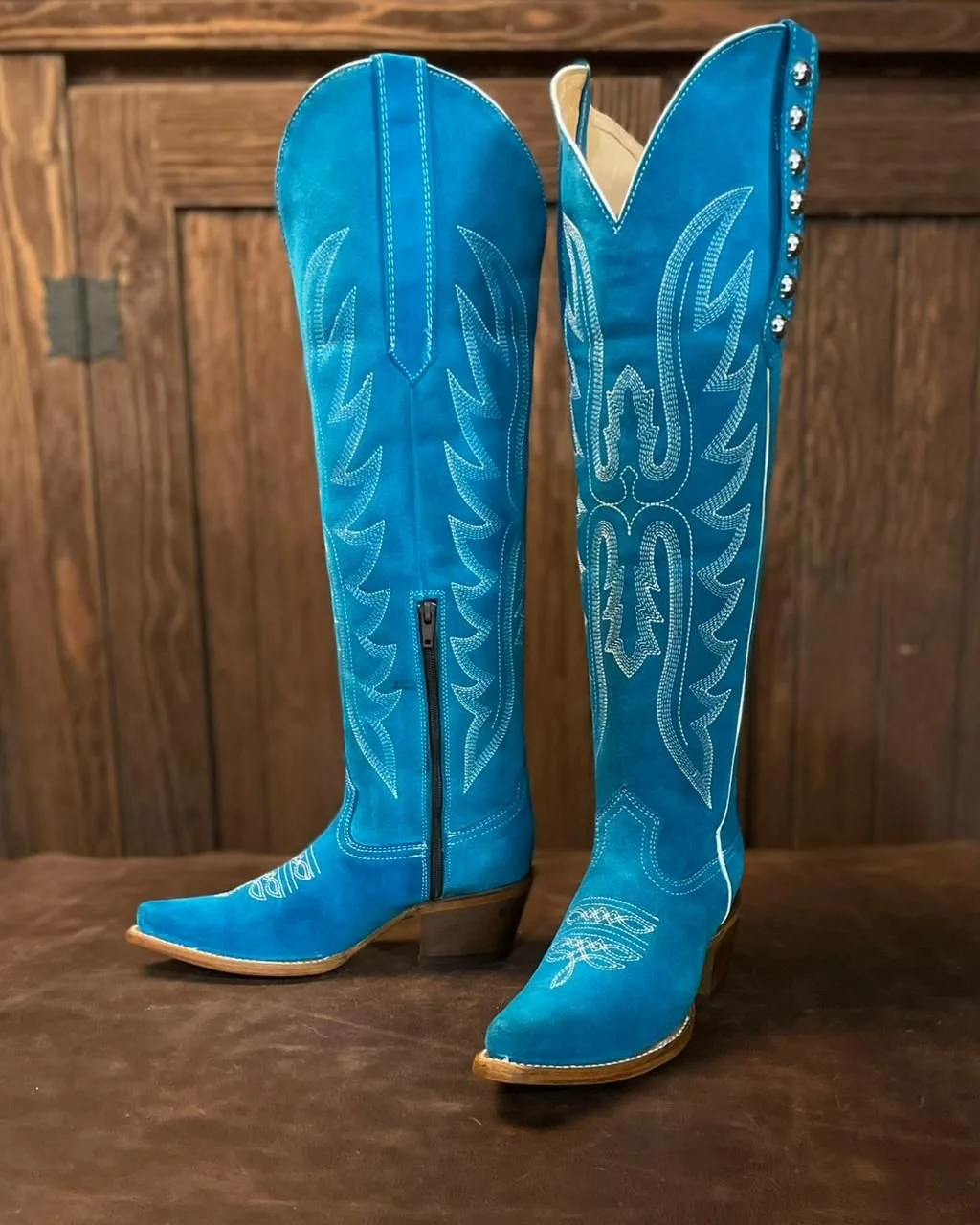 Knee High - Blue Suede