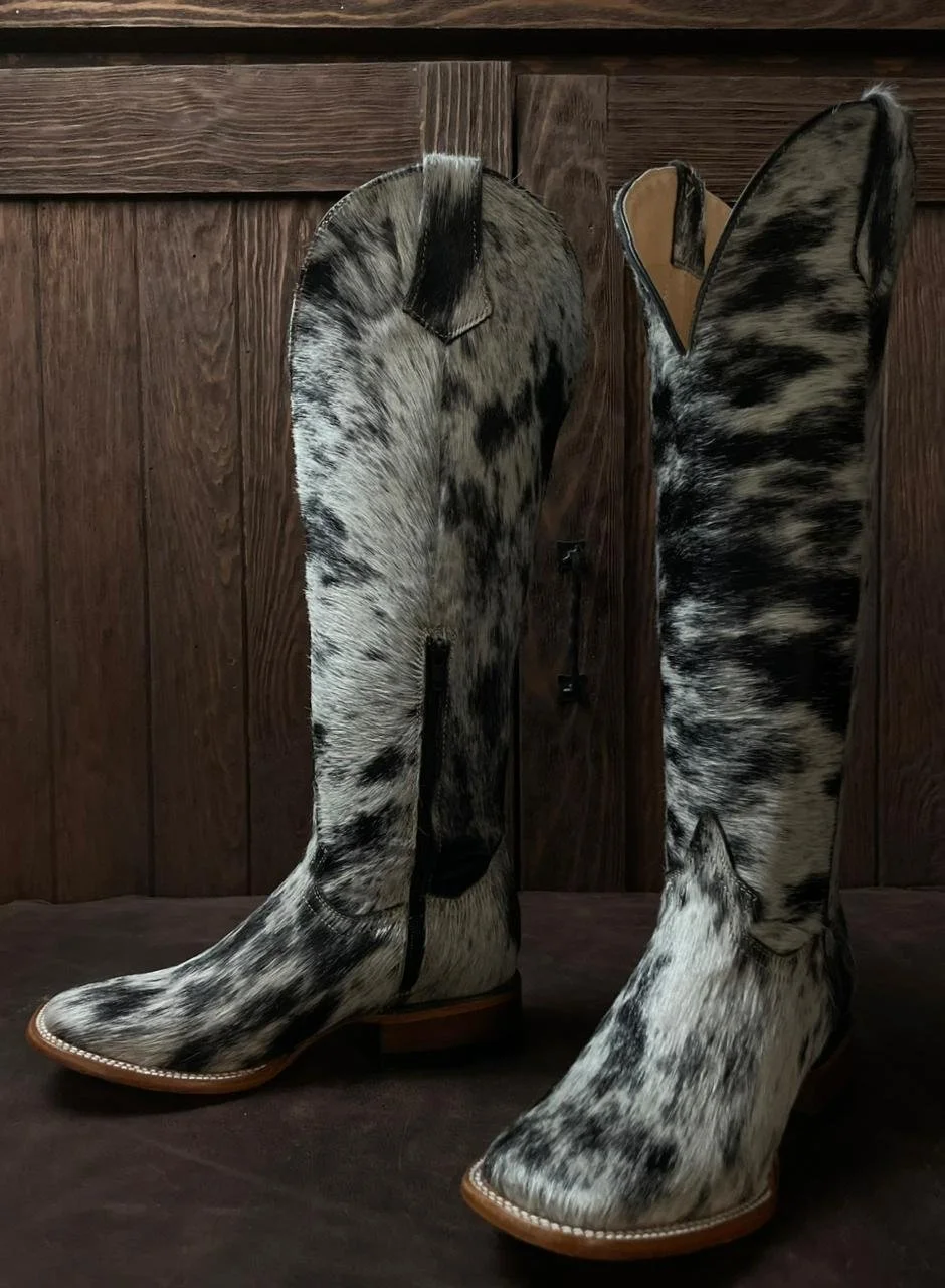 Knee High - Cowhide Square Toe