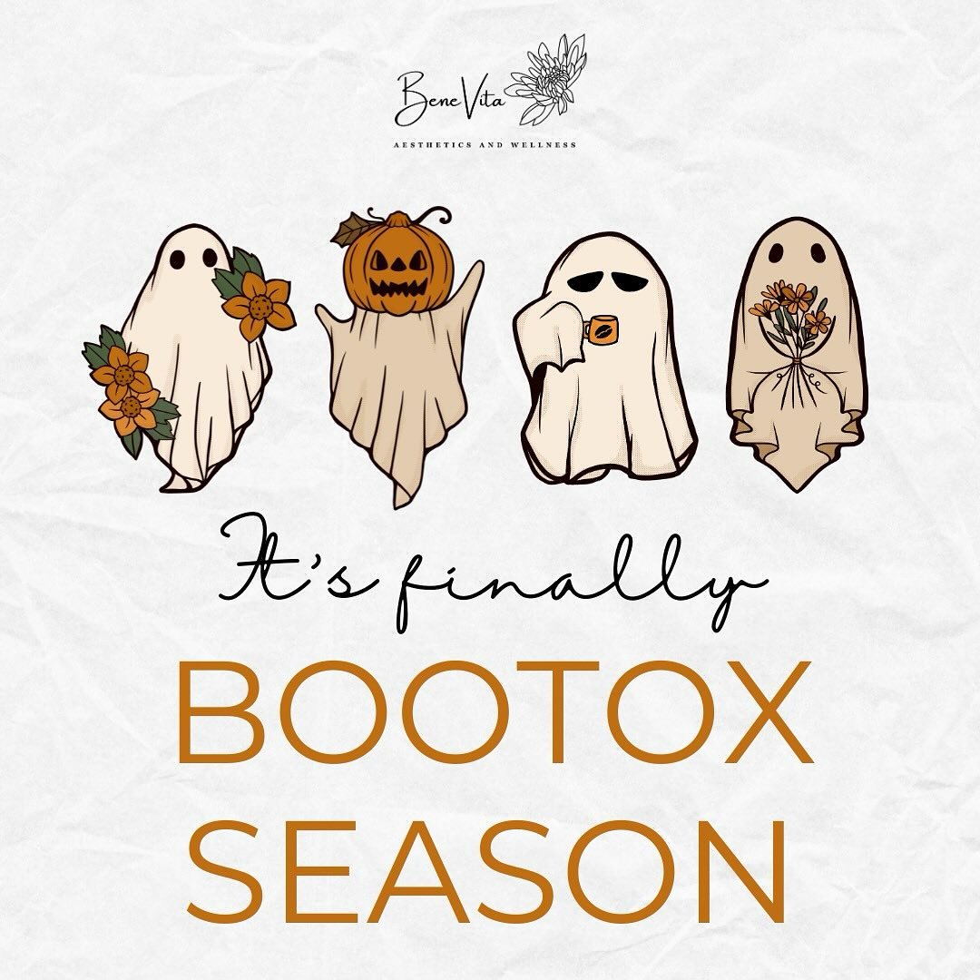 🎃👻 Hey friends, guess what time it is... BOOtox Season is here at BeneVita Aesthetics and Wellness! 👻🎃

For the entire month of October, Botox is only $11/unit! This is your chance to get that fresh, glowing skin just in time for the holidays!✨🍂