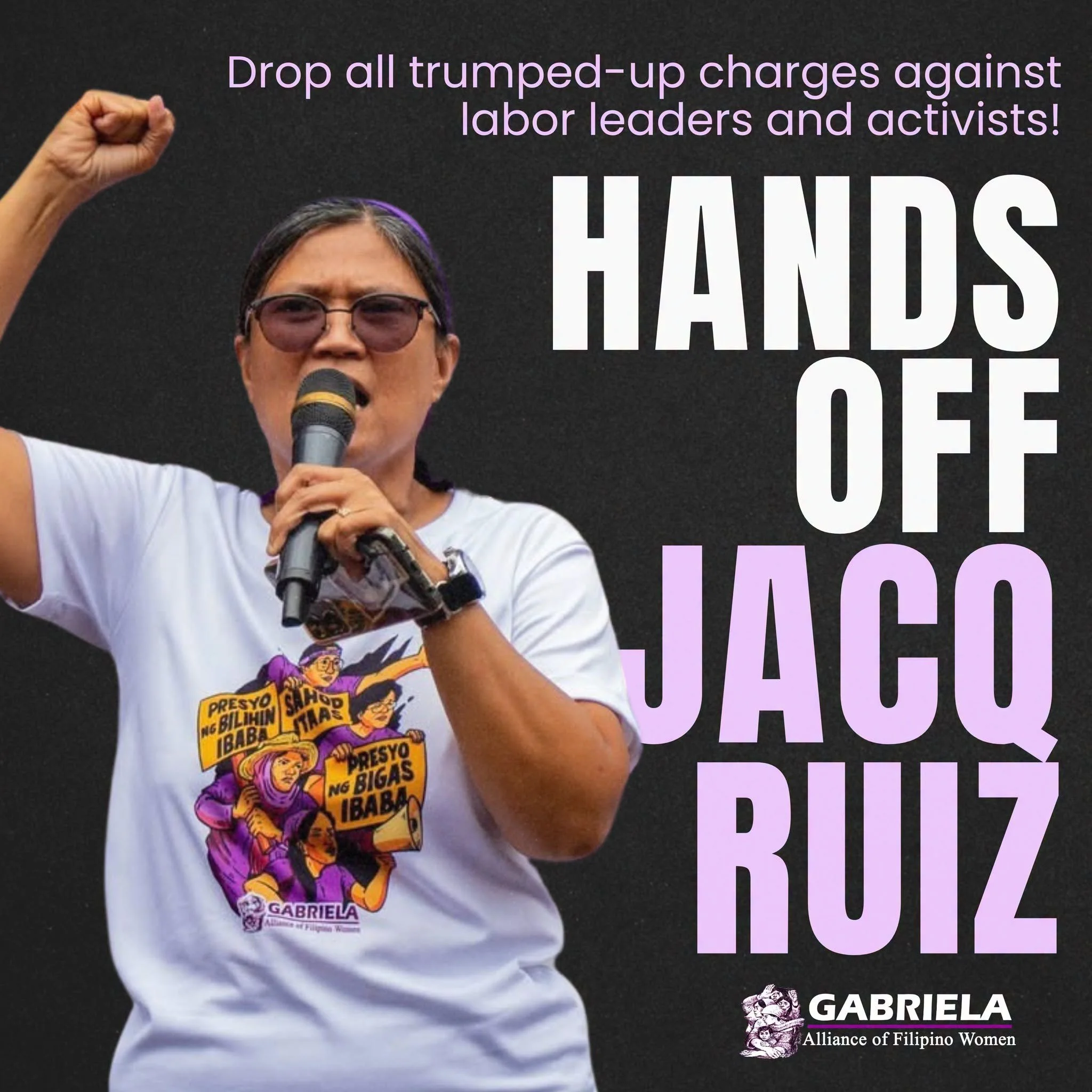 HANDS OFF JACQ RUIZ! Drop all trumped-up charges against labor leaders and activists!