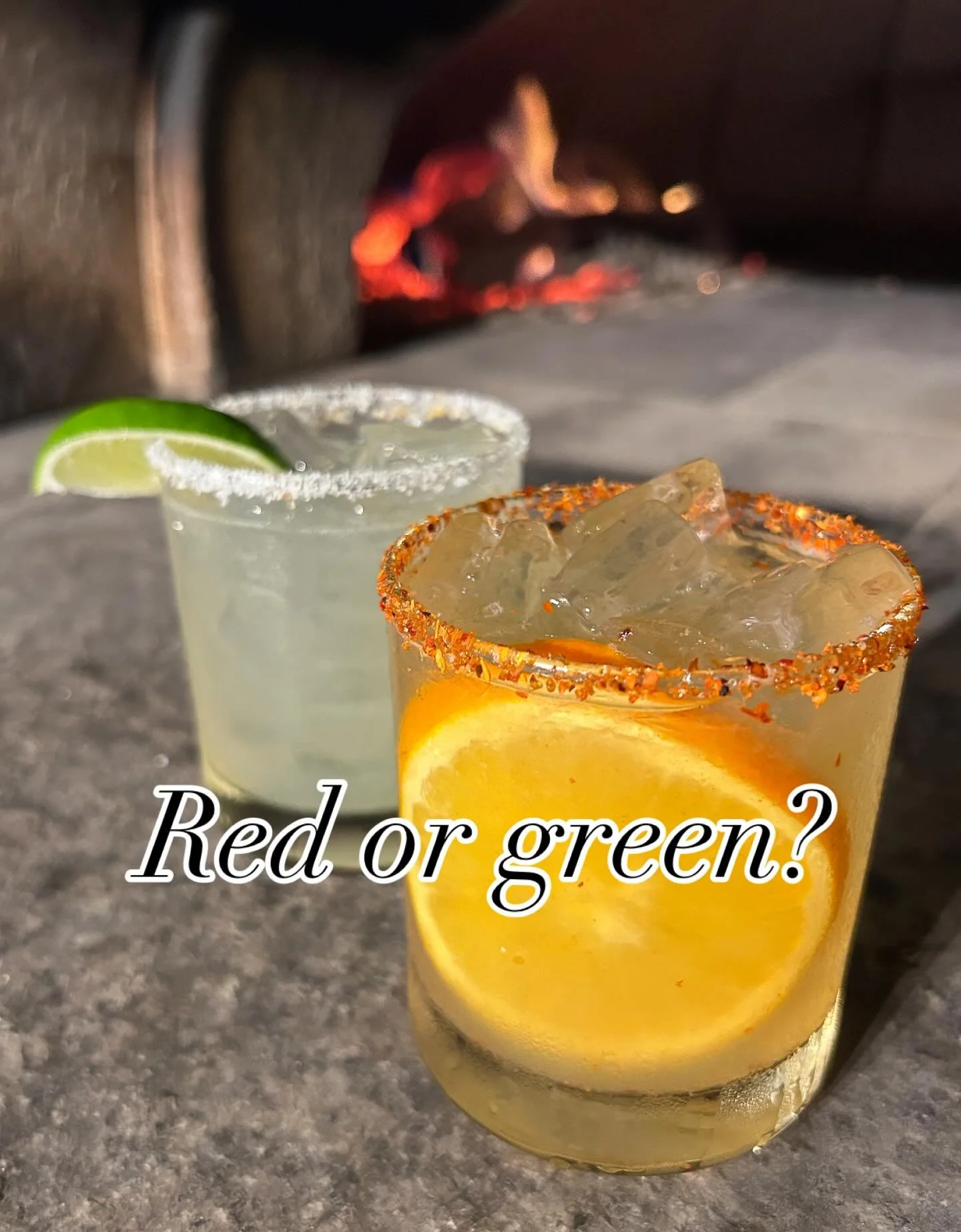 New spicy margaritas! 
Green is a beautiful blend of @tanteotequila jalape&ntilde;o tequila and @anchoreyes green poblano liqueur and Red is @tanteotequila habanero tequila and @anchoreyes chile ancho liqueur! 🌶️ 

Hours- 
Wednesday, Thursday &amp; 