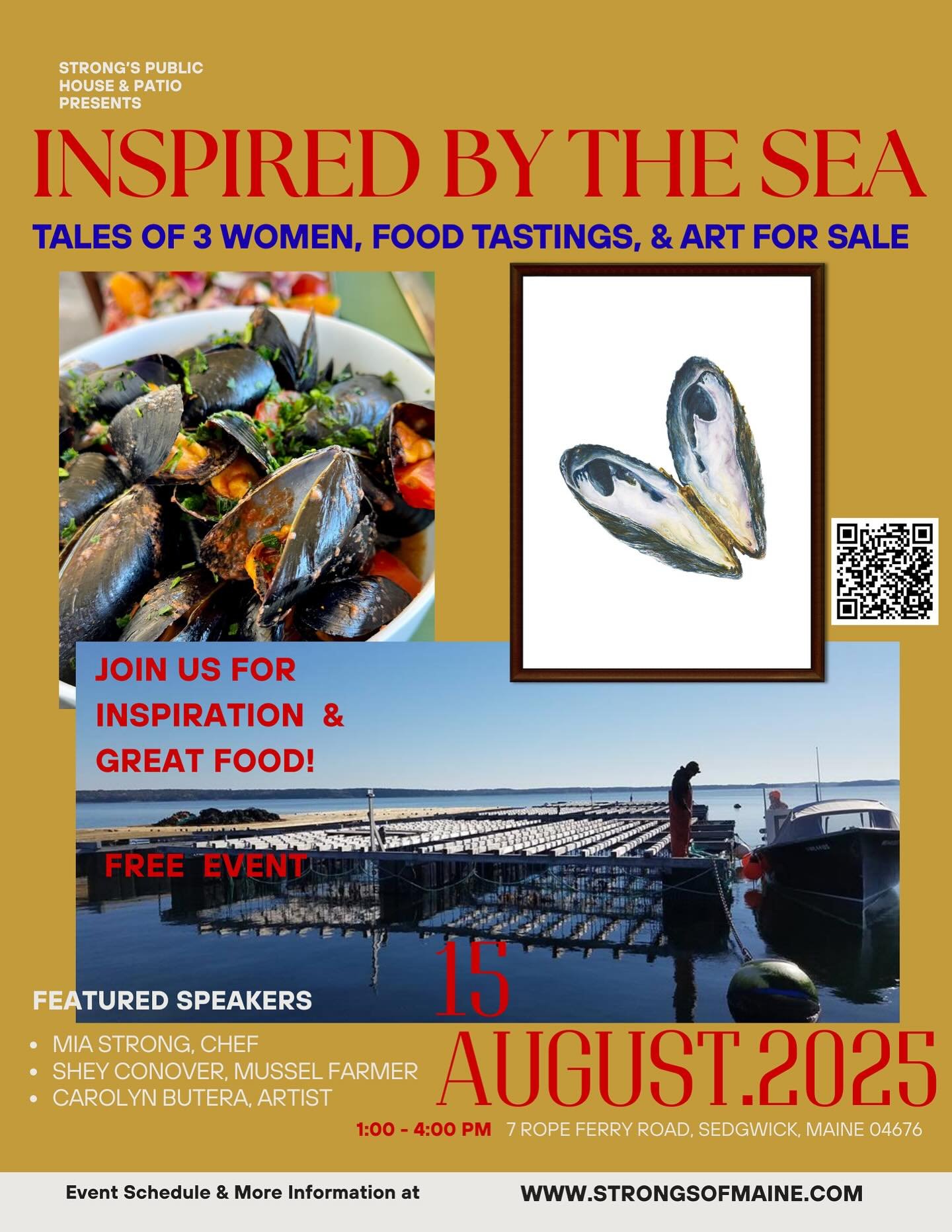 I&rsquo;m so excited about this event and to be working with these amazing women!
Join us for art, education, sampling and hopefully inspiration!!
Tickets available on Eventbrite.
#artfromthesea #mainemussells #marshallcovemussels #strongsofmaine #wo