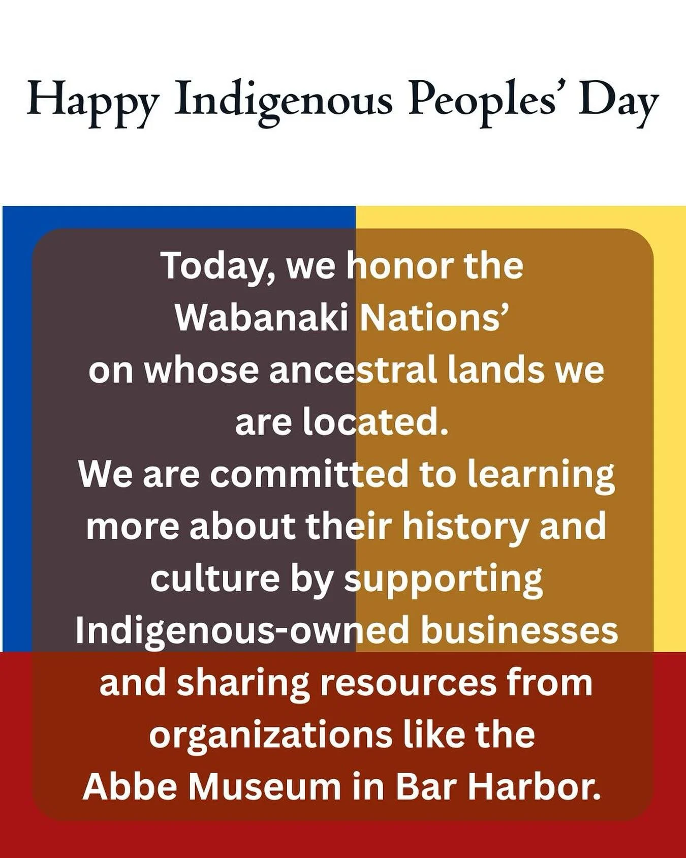 If you don&rsquo;t know about the issues the Wabnaki Nations&rsquo; have faced from the Maine state legislature we encourage you to please educate yourself. 
Learn more @wabanaki.alliance 
We are planning a trip to @abbemuseum to learn more, so we ca