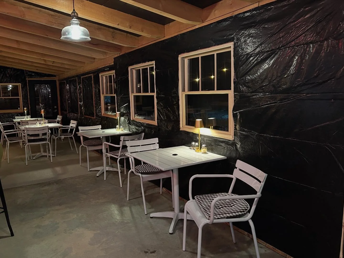 I just realized I never mentioned we finished installing the windows and the doors and are all insulated for the winter! The red glow of the patio heater is still going until we install the heat pumps but the kerosene heater is blazing away! We also 