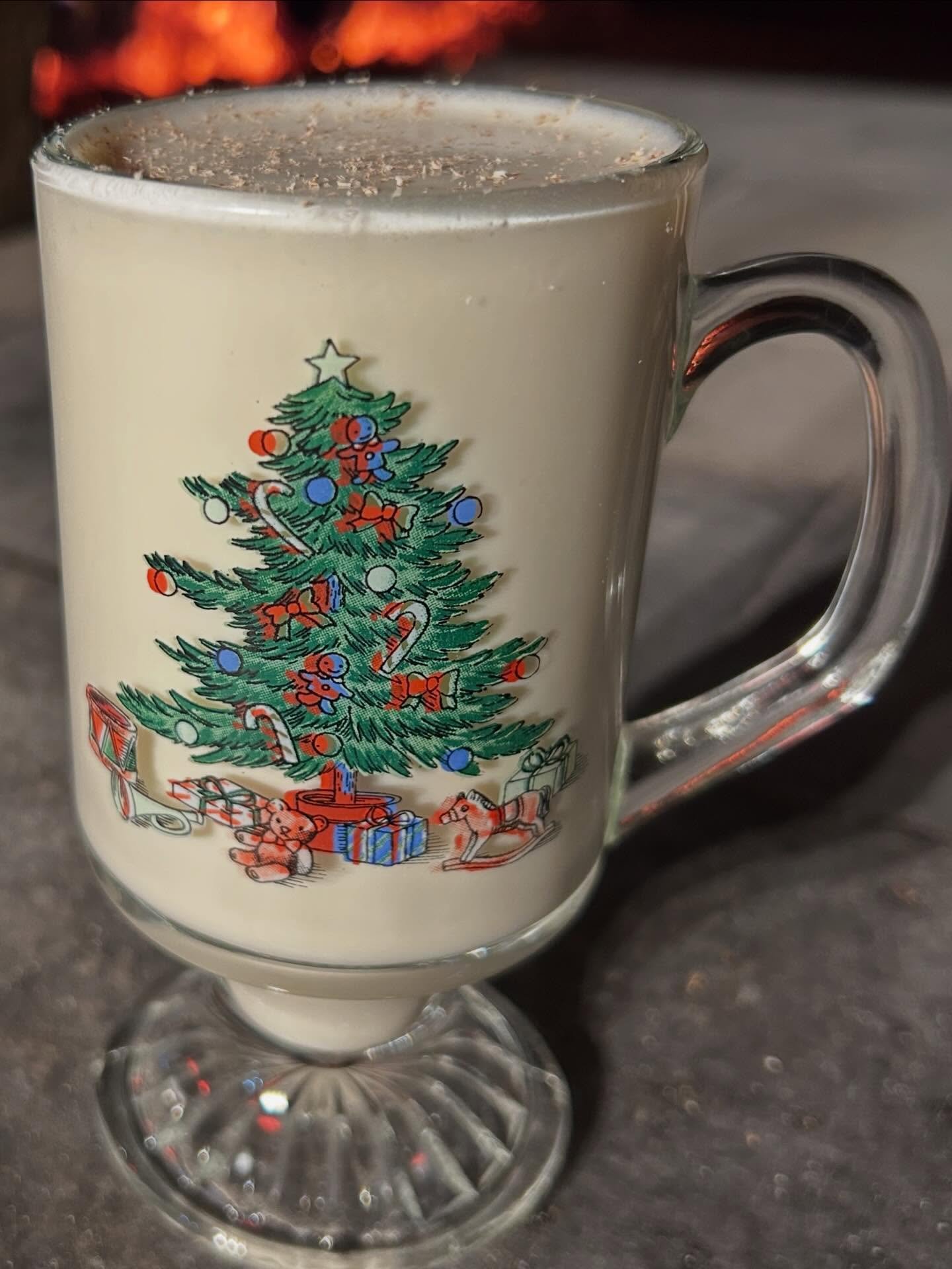 It wouldn&rsquo;t be the holidays in our house with out my homemade egg nog! 
Eggs, sugar, milk, cream, whiskey, brandy,  rum with a dusting of fresh nutmeg. It&rsquo;s a perfect combination of creamy boozy goodness! Come get some before it&rsquo;s g