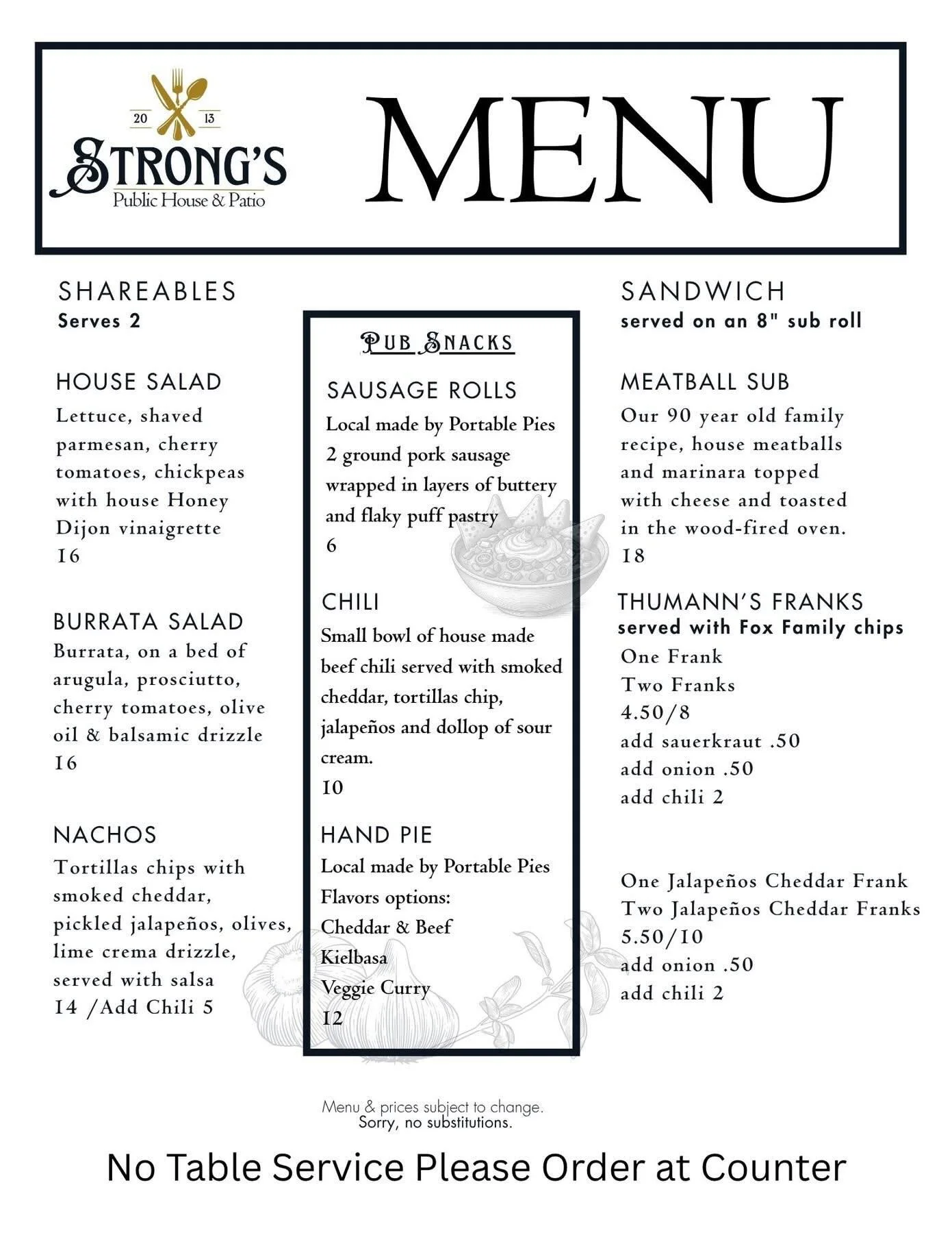 Summer 2026 Menu
Open Friday &amp; Saturday 12-8pm 

5 minutes from the Blue Hill roundabout!!

#strongsofmaine #strongs #strongsrestaurant #strongsbeer #strongsbrewing mainebeer mainerestaurant bluehillpeninsula woodfiredpizza supportsmallbusiness s