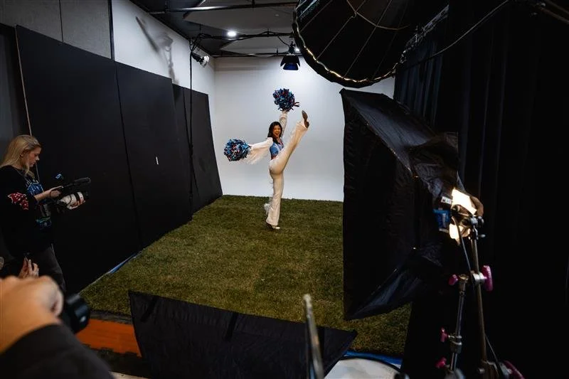 Titans Cheerleader in The Breakroom, a smaller studio at Citation Support in Nashville TN