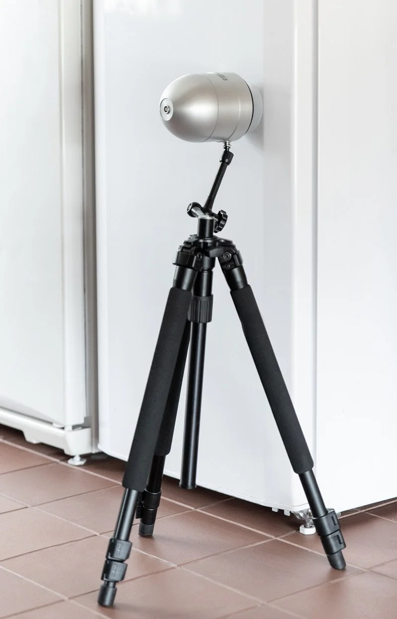 Qsources team and equipment supporting sound power reference and acoustic testing