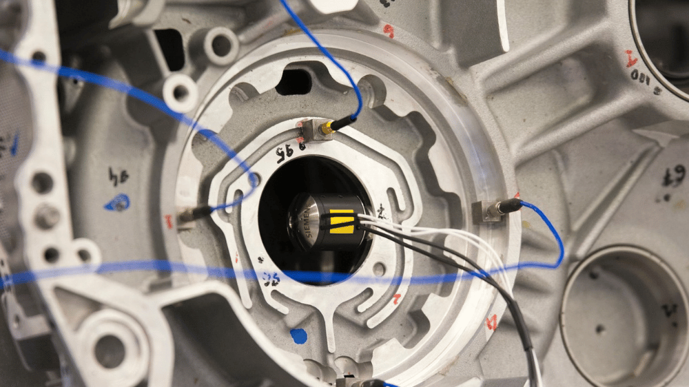 Miniature shaker used for transmission component excitation and FRF testing