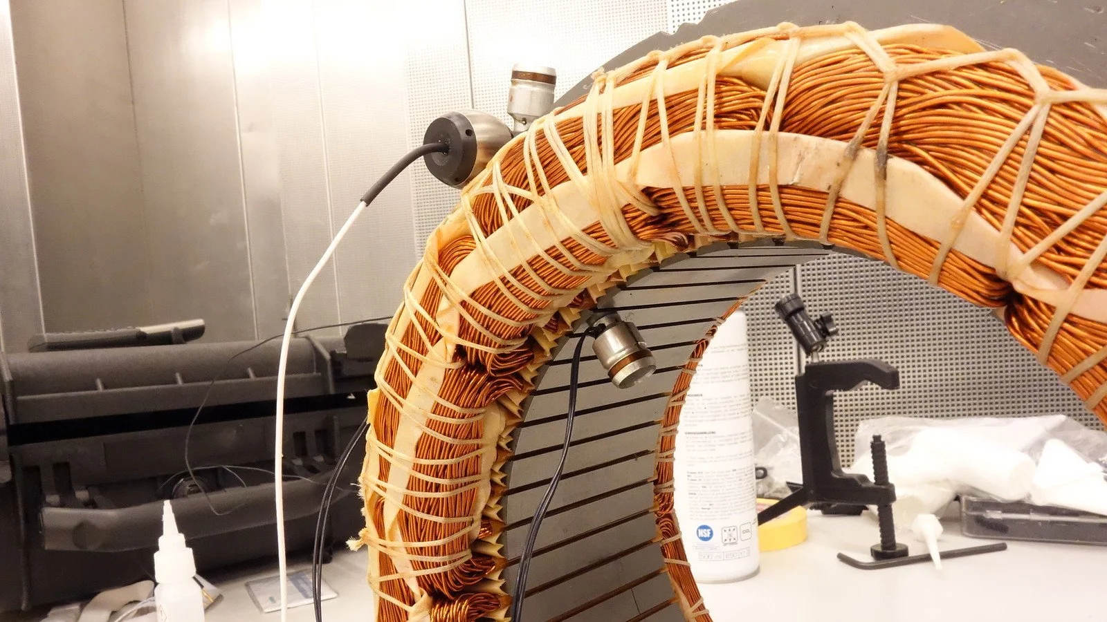 Structural excitation testing on electric motor components for NVH diagnostics