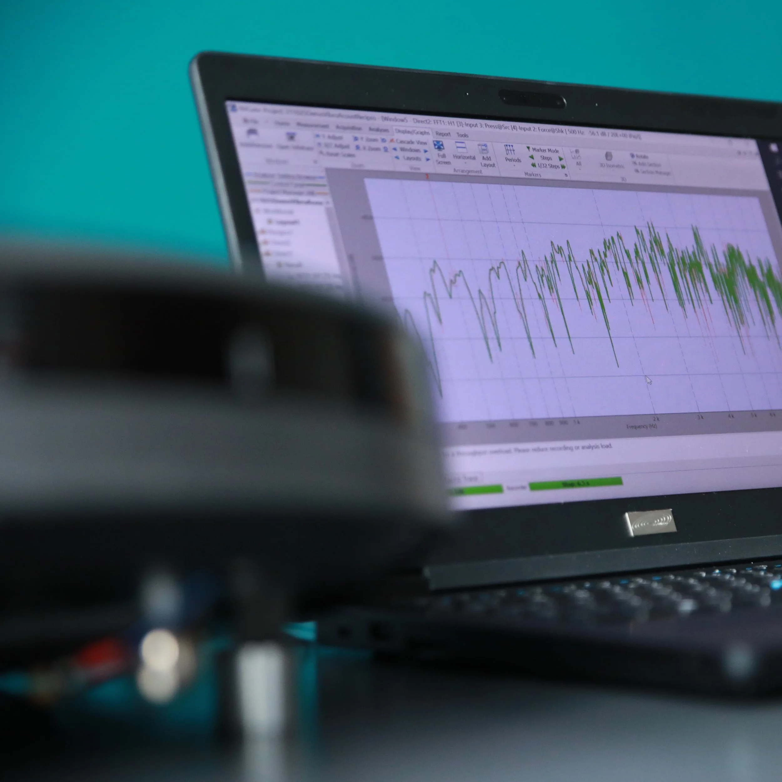Vibro-acoustic transfer analysis results for robot noise and vibration measurements