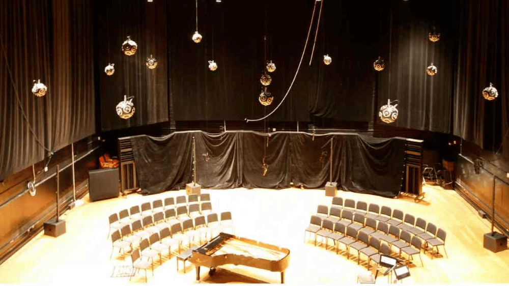 Multiple sound sources used for reverberation and impulse response testing in performance spaces