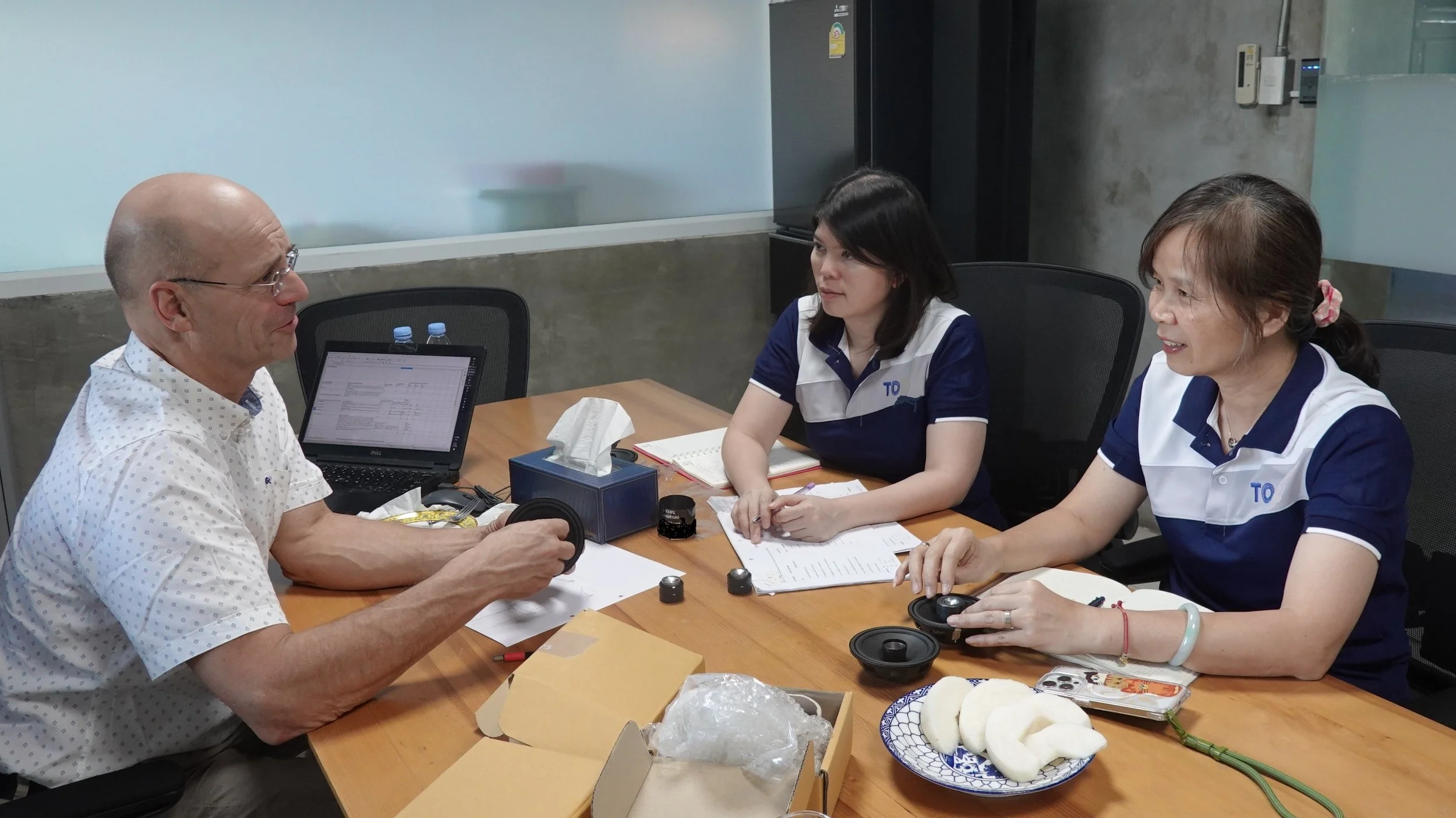 Qsources collaboration meeting reviewing excitation equipment components