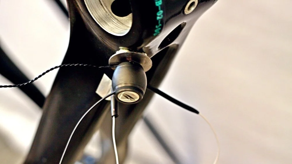 Shaker excitation setup for bicycle frame modal testing and stiffness validation