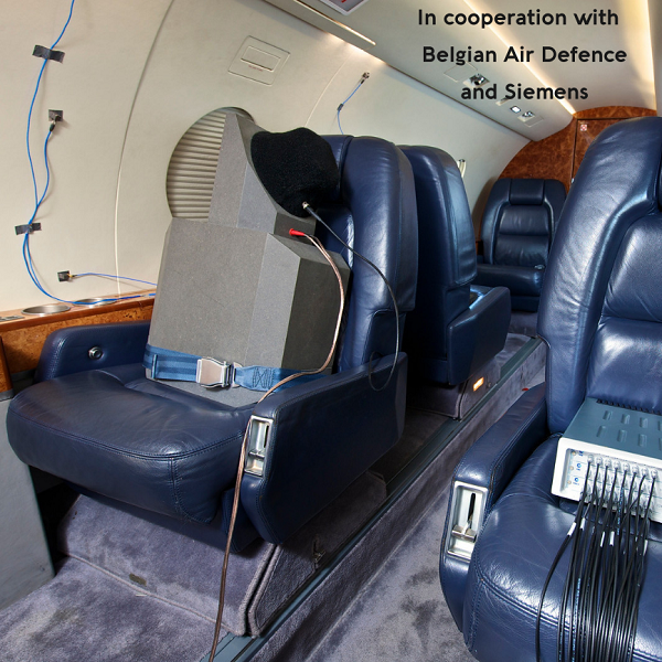 Qlmf volume source positioned at ear location for reciprocity-based cabin measurements