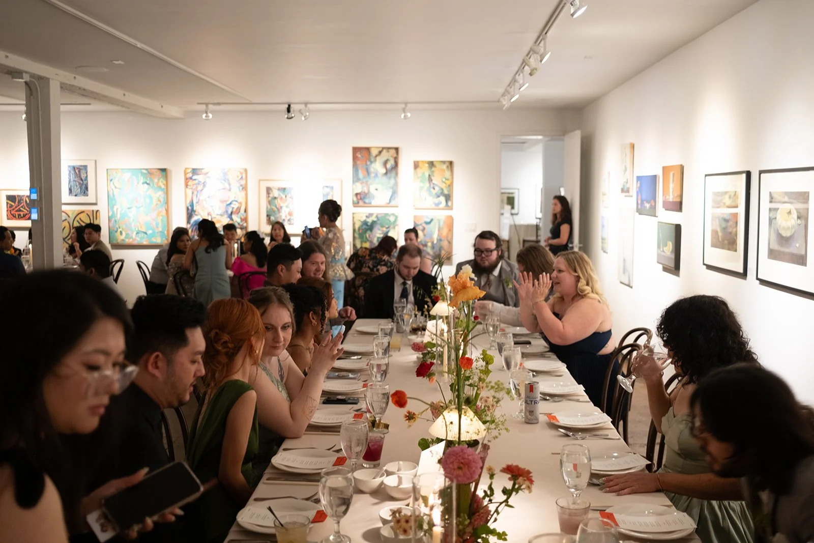 christina stephen dinner reception art gallery fort worth artspace 111 texas wedding photographer joanna creates-17.jpg