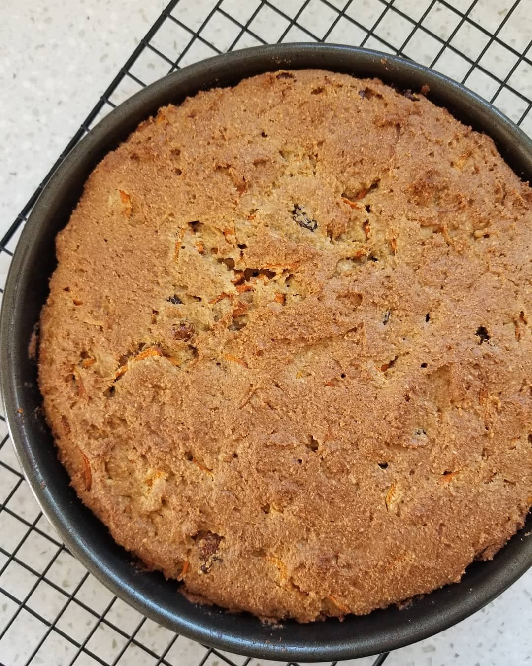Carrot cake after baking