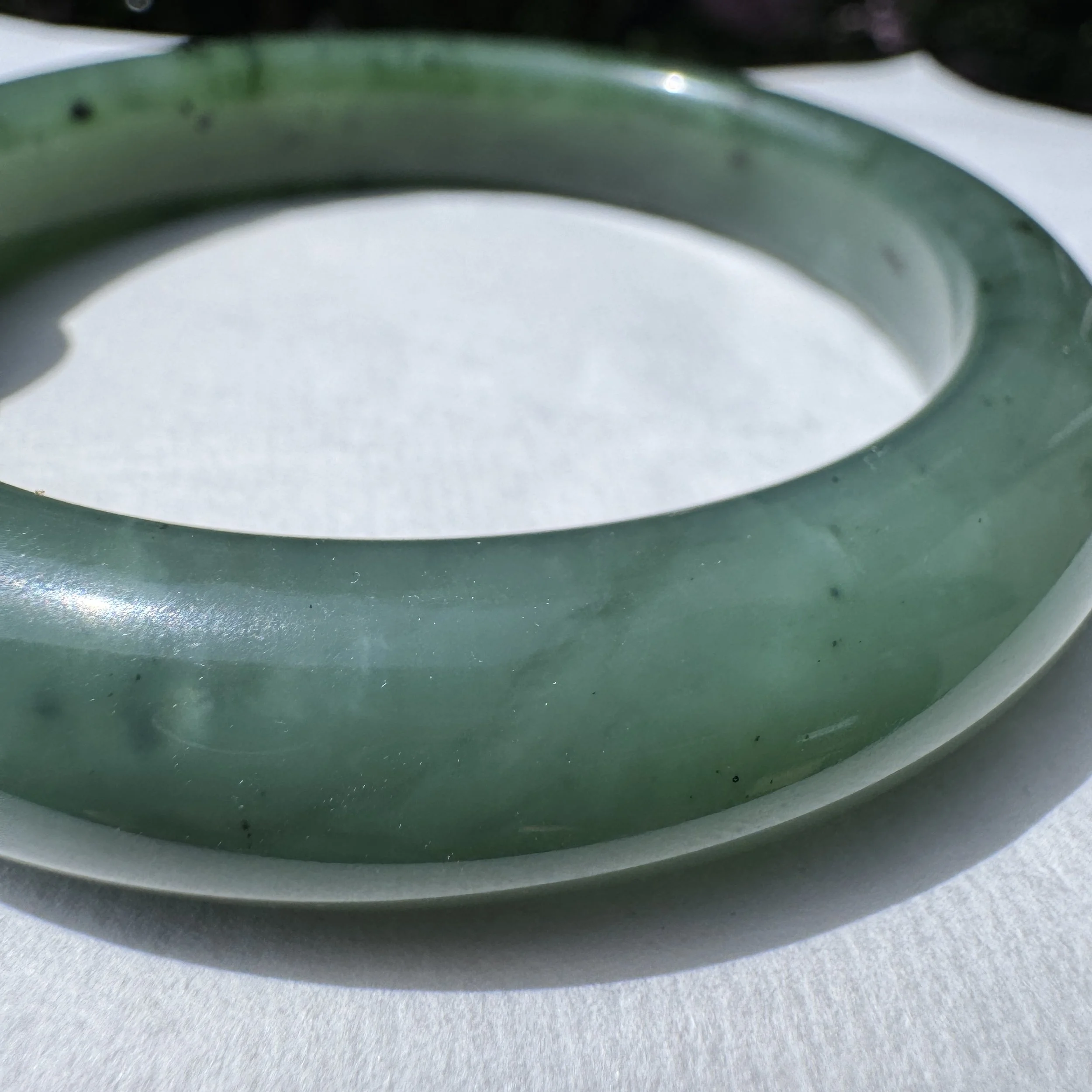 Pakistan Green Nephrite Jade Genuine certified   Bangle (60.3mm) -100% untreated jade
