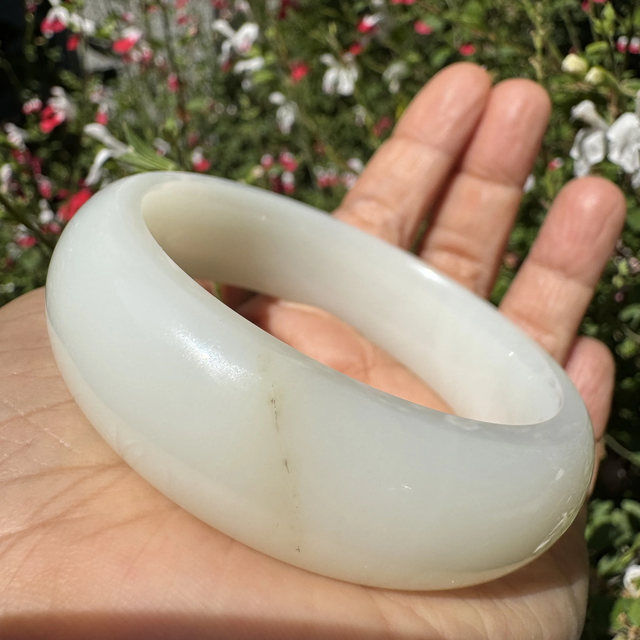 mutton white fat nephrite jade bangle-jademastetvancouver.com