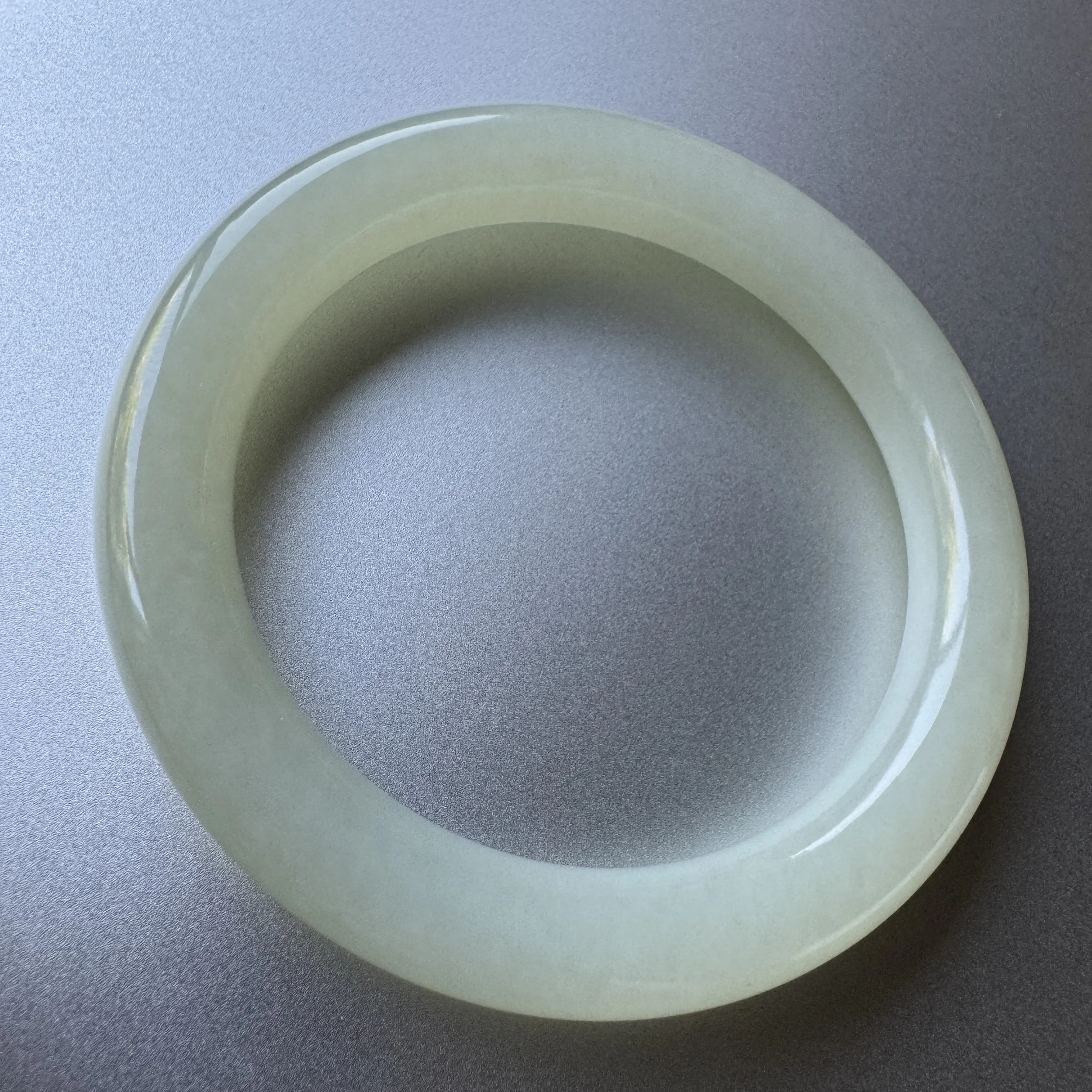 Genuine Certified High quality Hetian white nephrite Jade bangle bracelet (56.2mm)