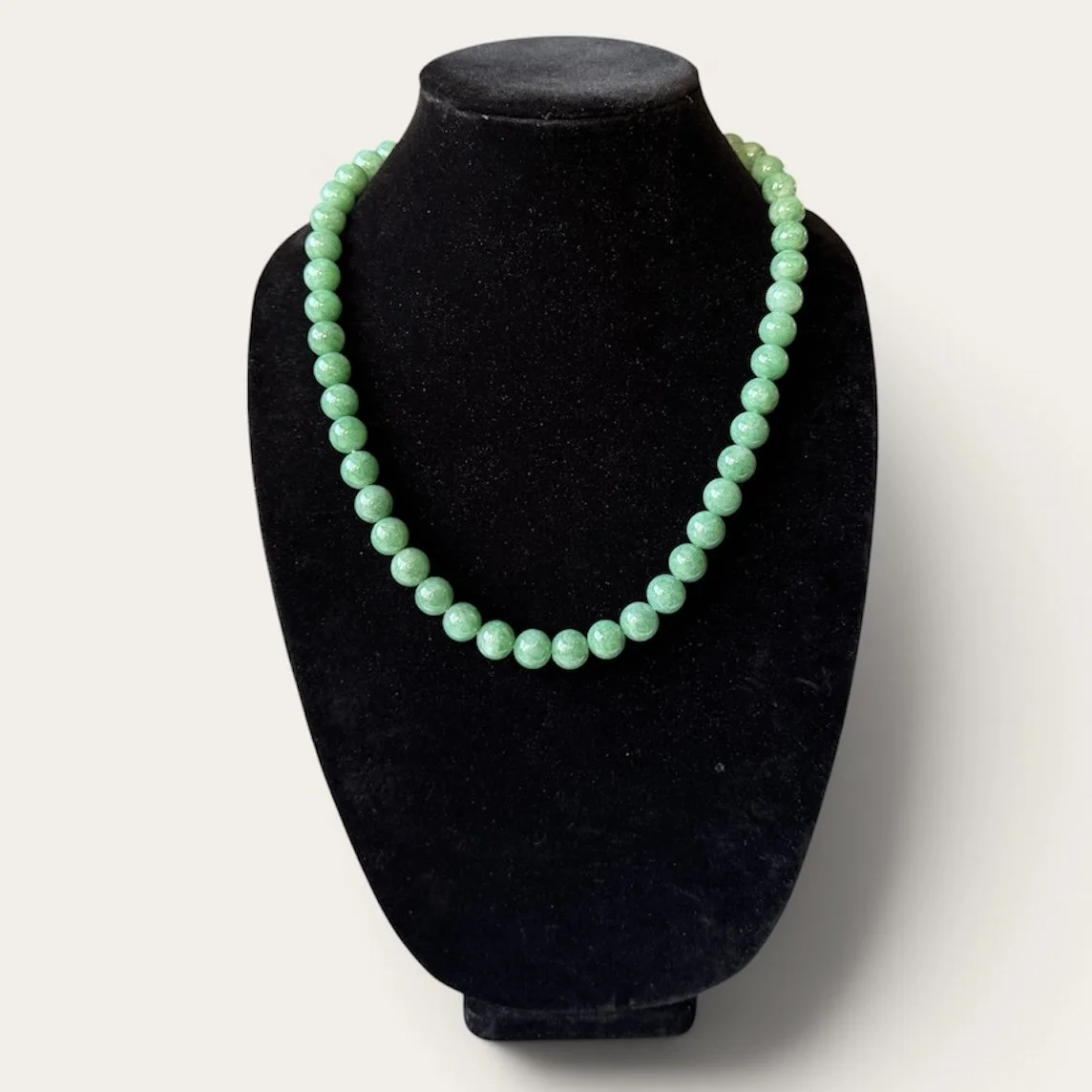 12mm Green Myanmar jadeite beads necklace