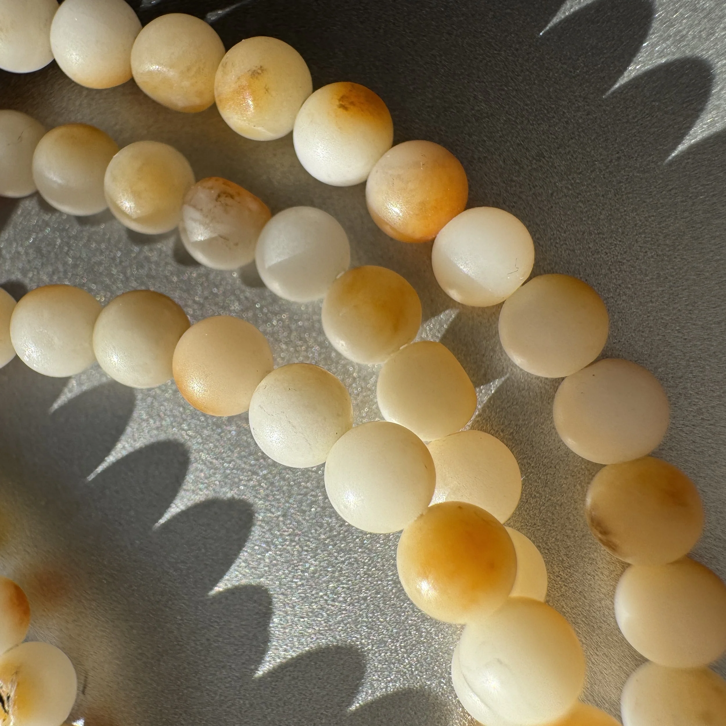 Jade necklace-Hetian cobblestone river nephrite jade beads (4.5 mm)