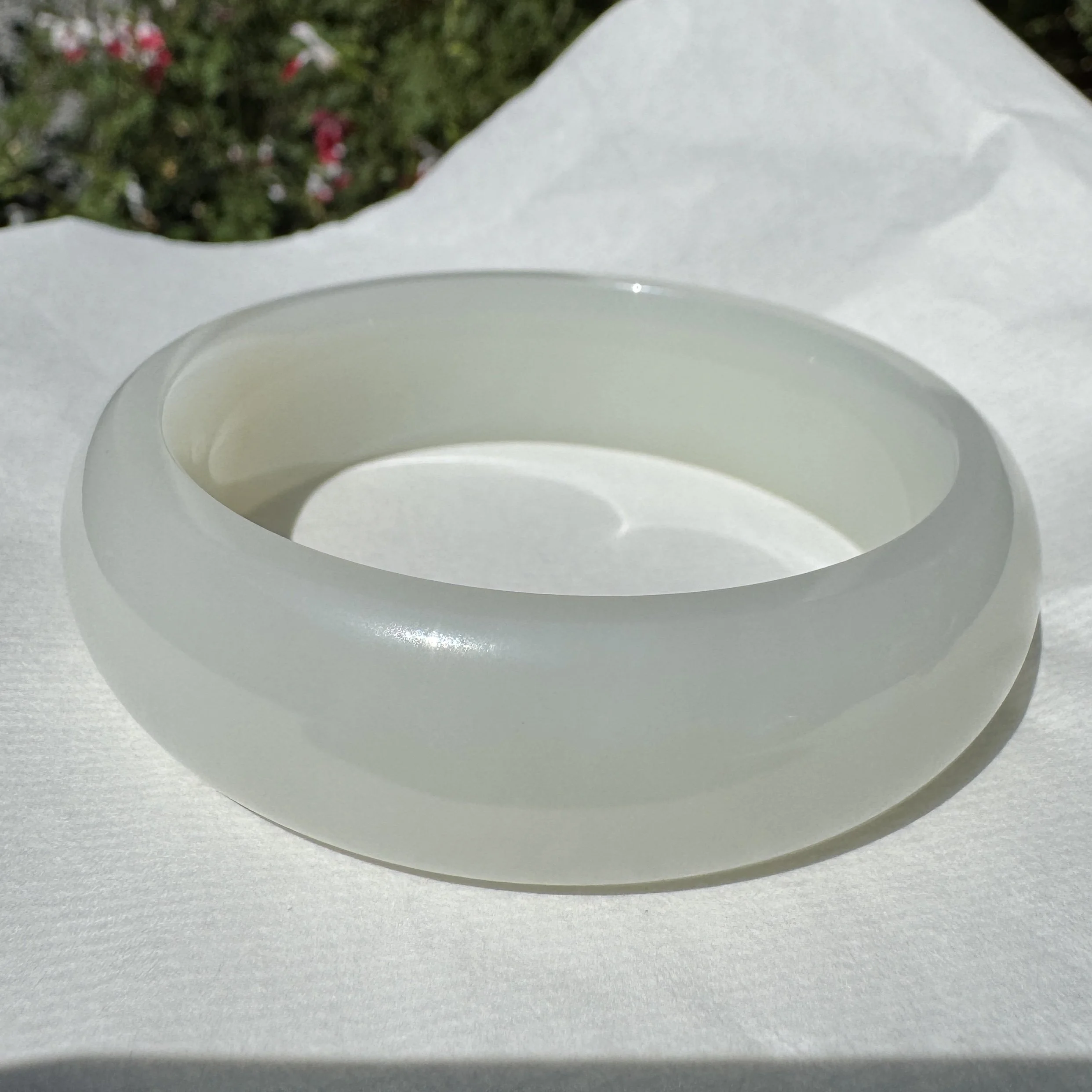 mutton white fat nephrite jade bangle-jademastetvancouver.com
