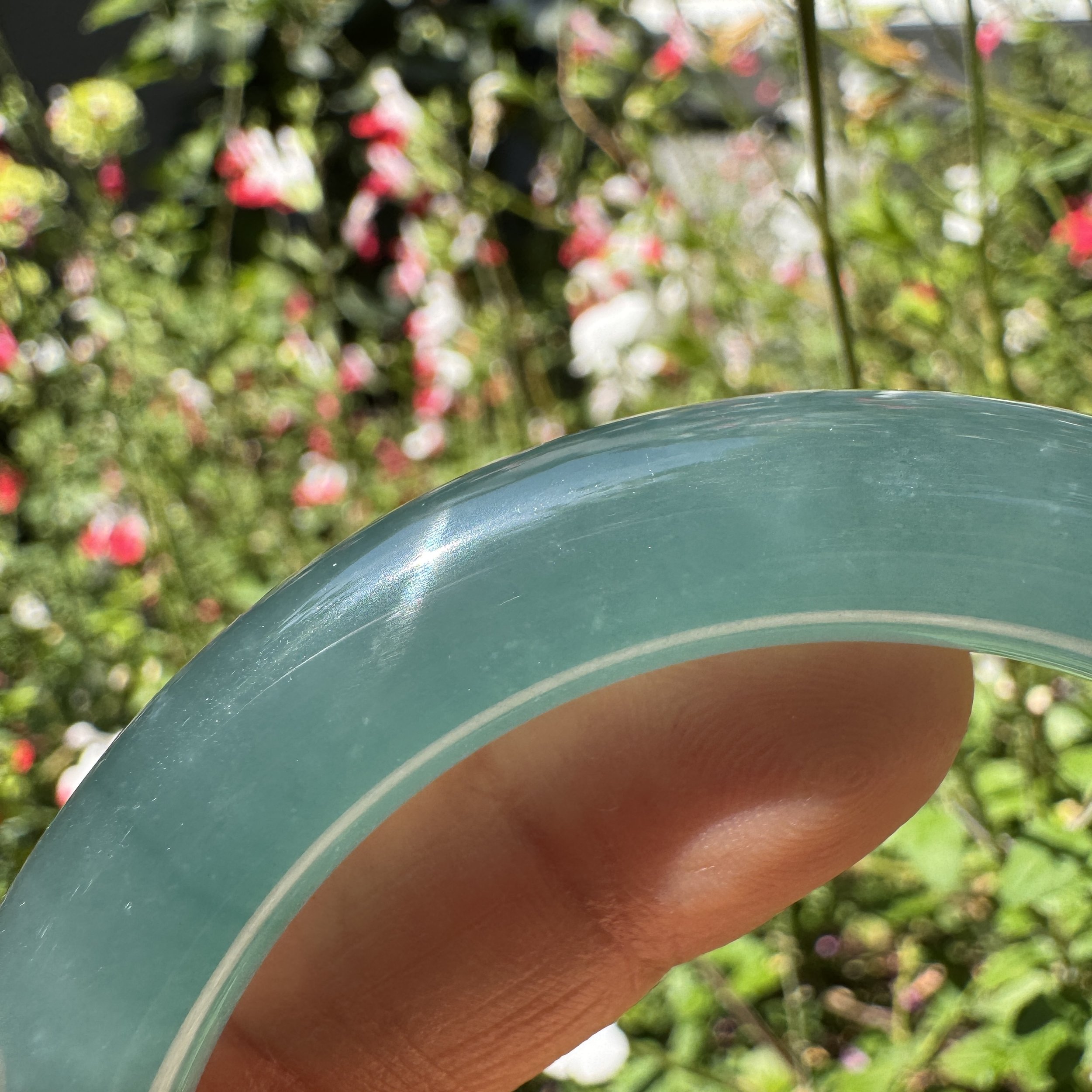 blue icy jadeite  bangle - jademastervancouver.com