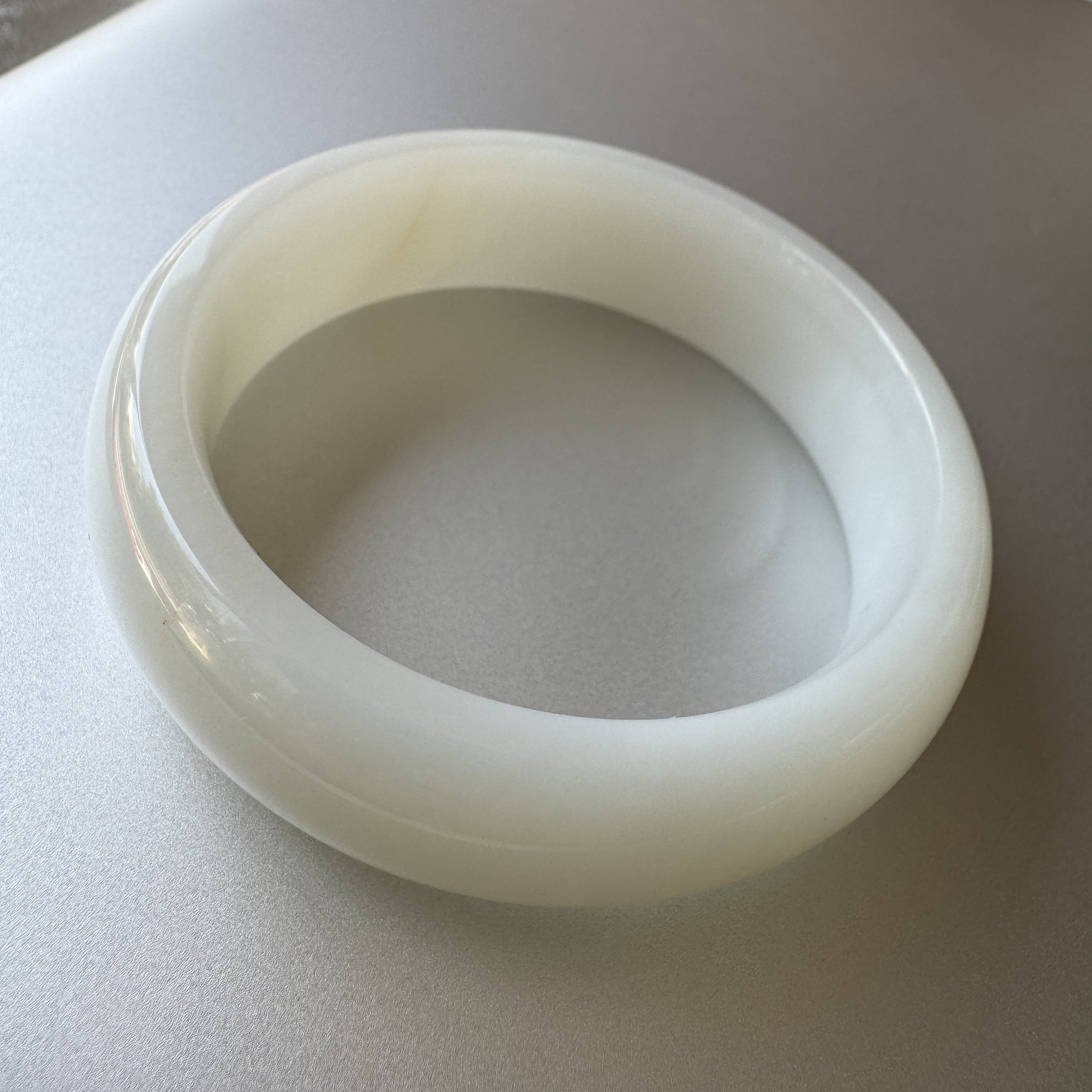 mutton white fat nephrite jade bangle-jademastetvancouver.com